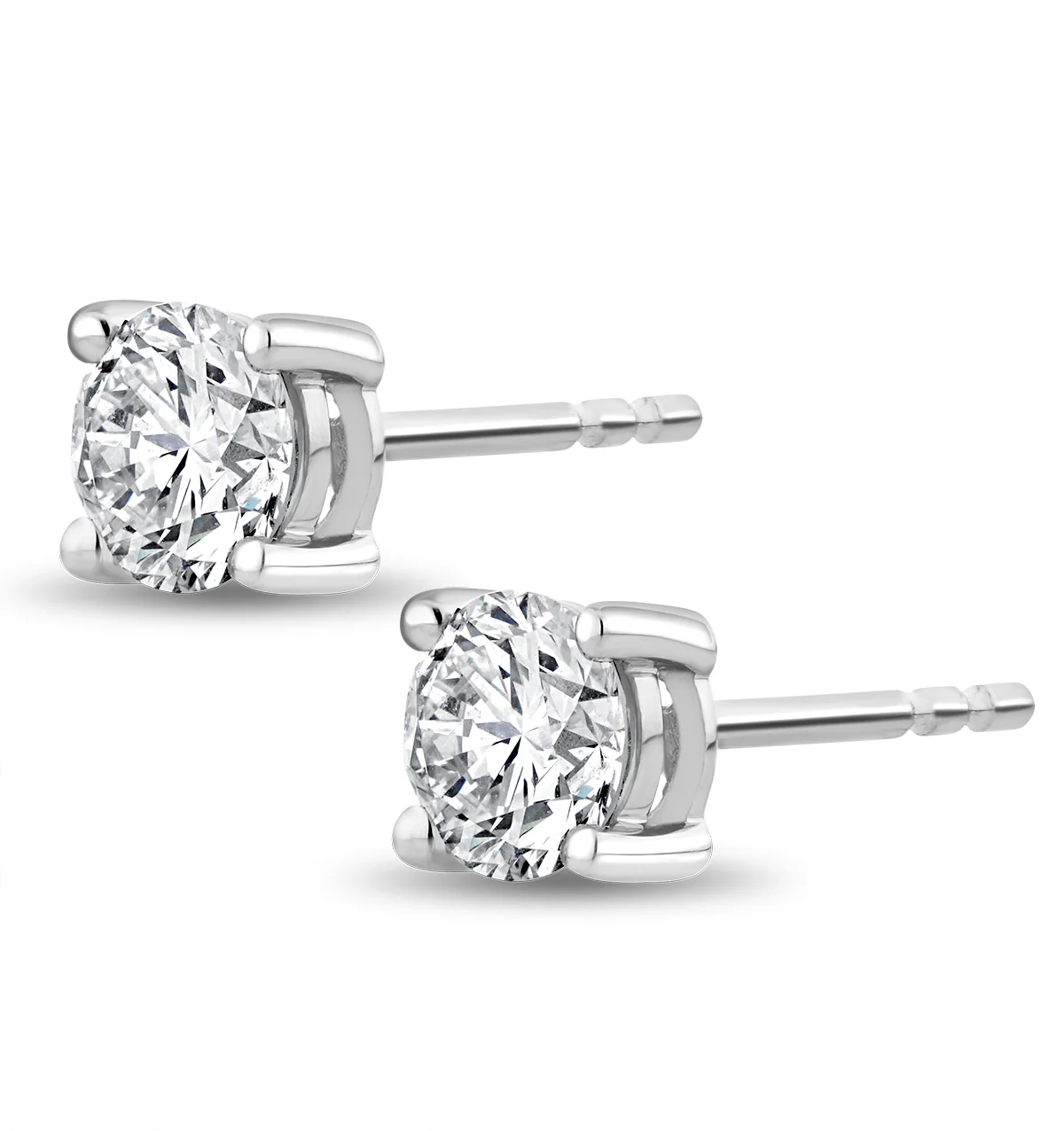 Lab Diamond Studs Earrings 0.50ct H/Si Quality in 9K White Gold - 4.2mm - Image 3