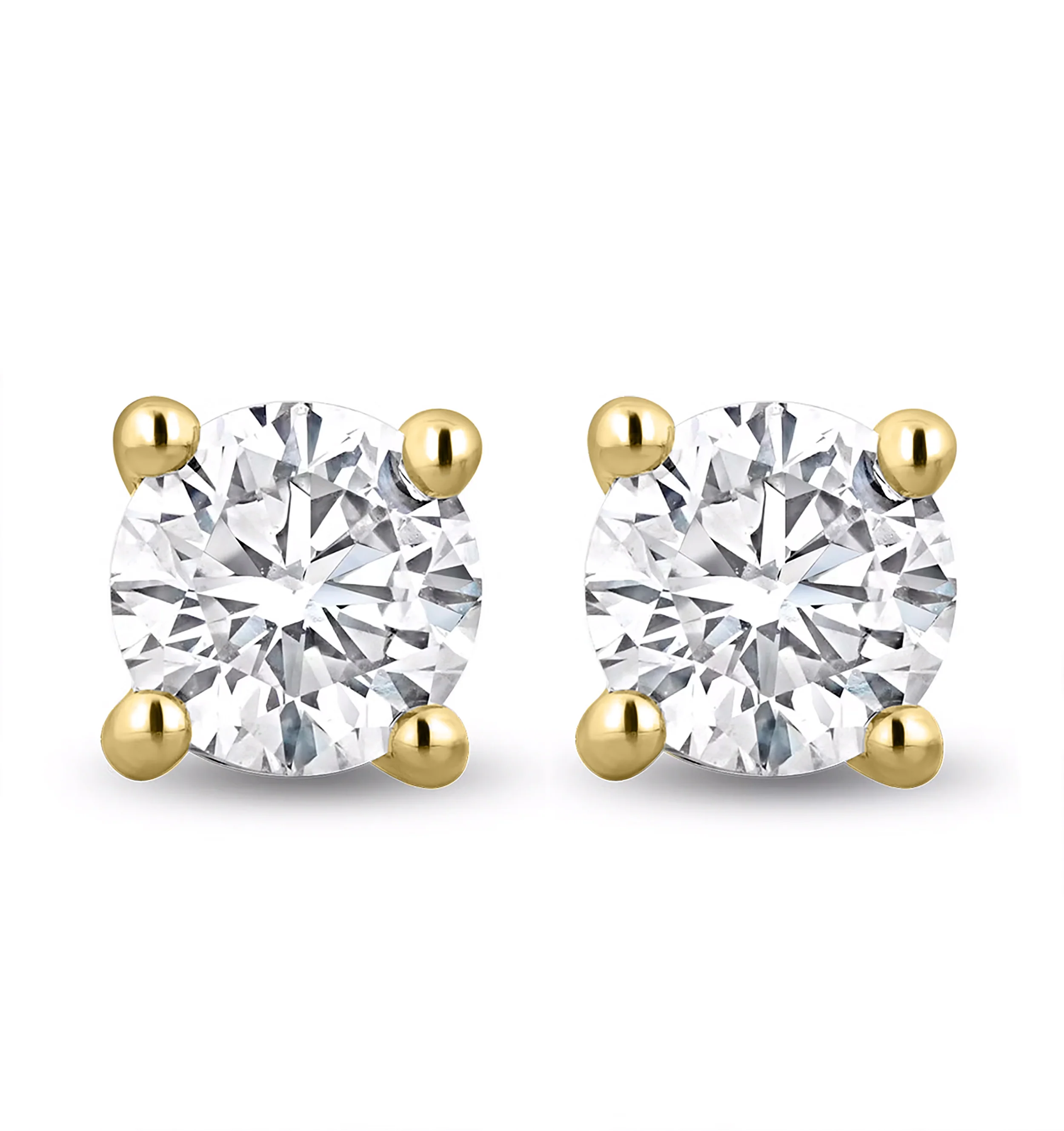 Lab Diamond Studs Earrings 1.00ct F/VS Quality in 9K Gold - 5.2mm