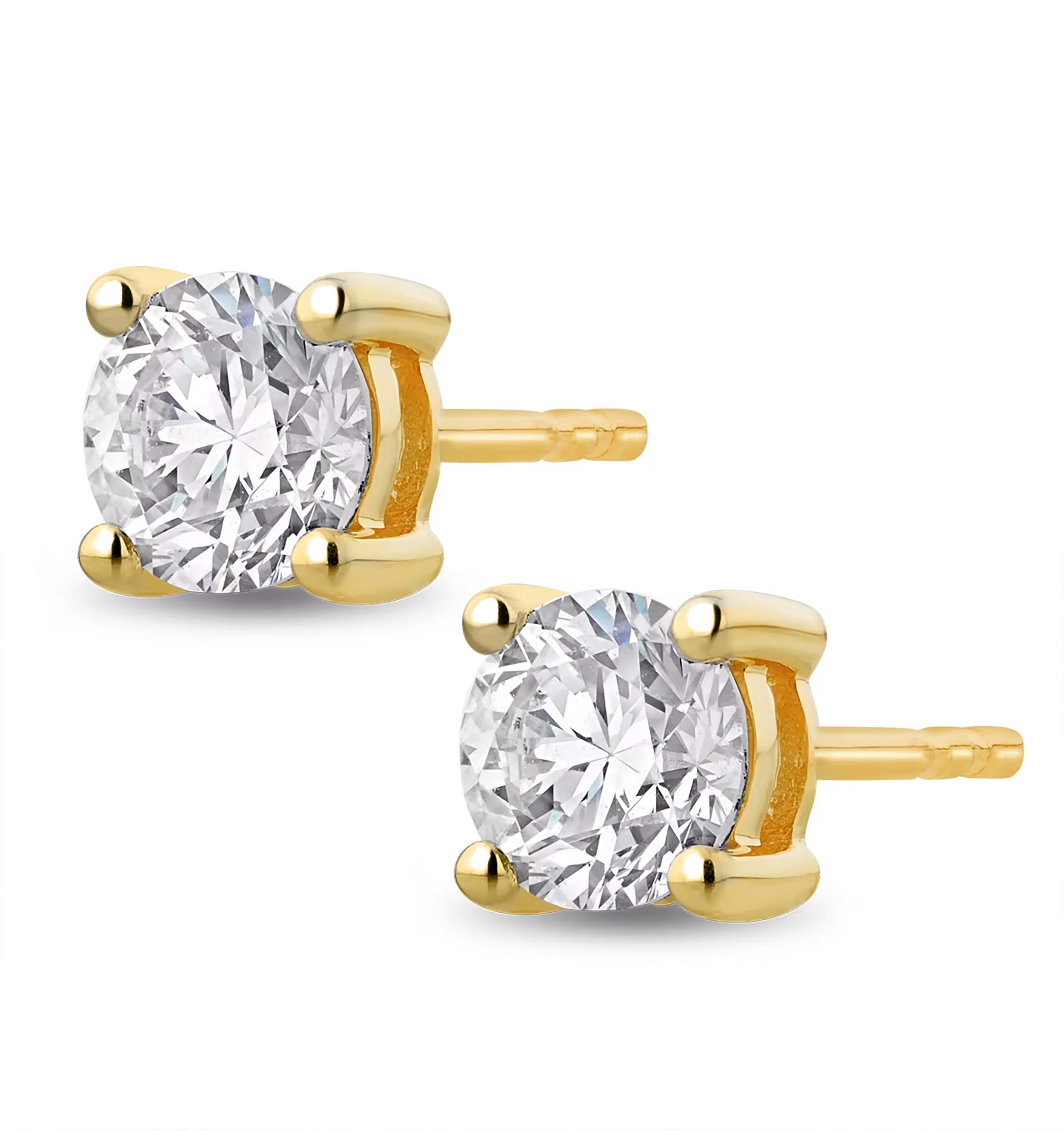 Lab Diamond Studs Earrings 1.00ct F/VS Quality in 9K Gold - 5.2mm - Image 3