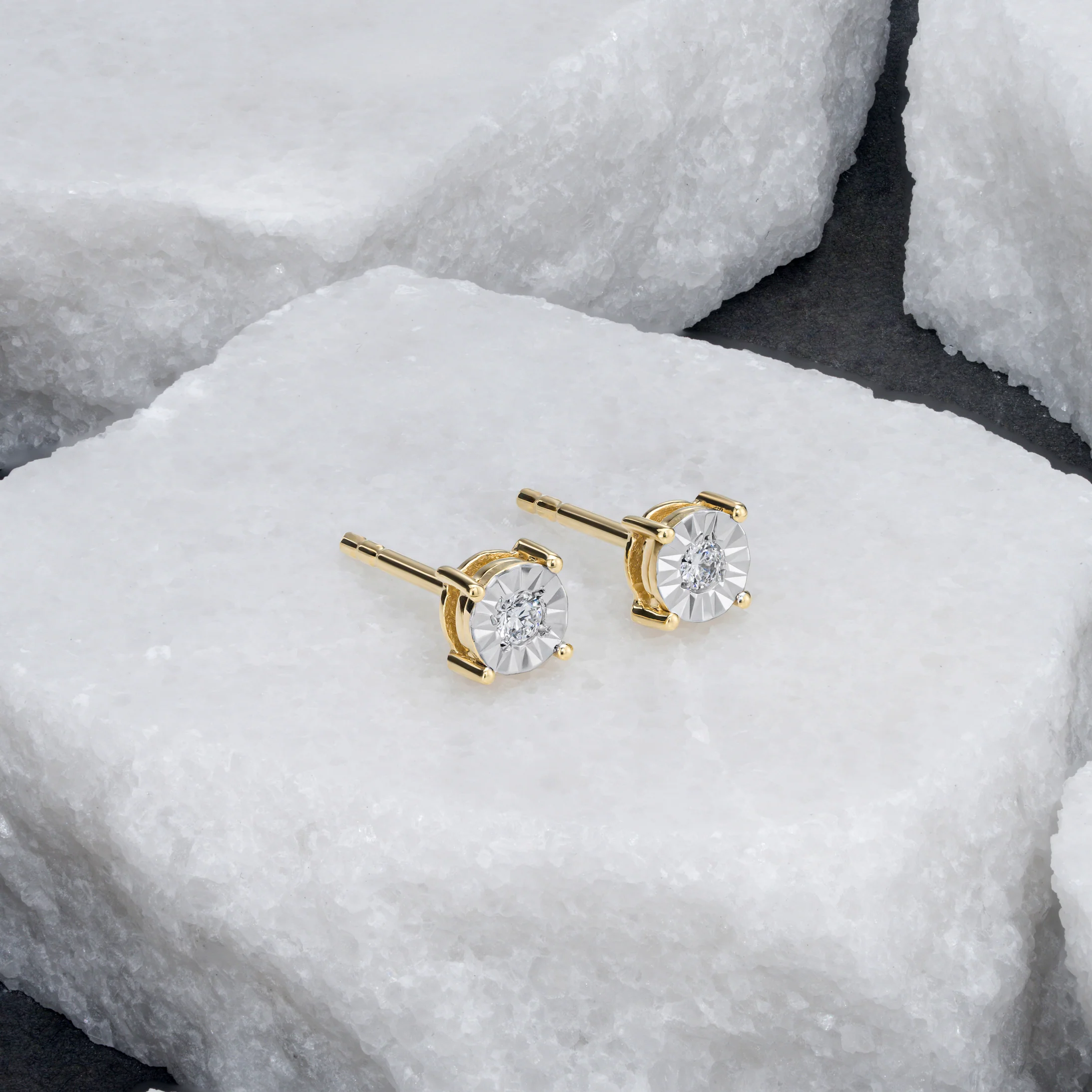 Lab Diamond Studs Earrings 5mm 0.10ct H/Si in 18K Gold Vermeil - Image 4
