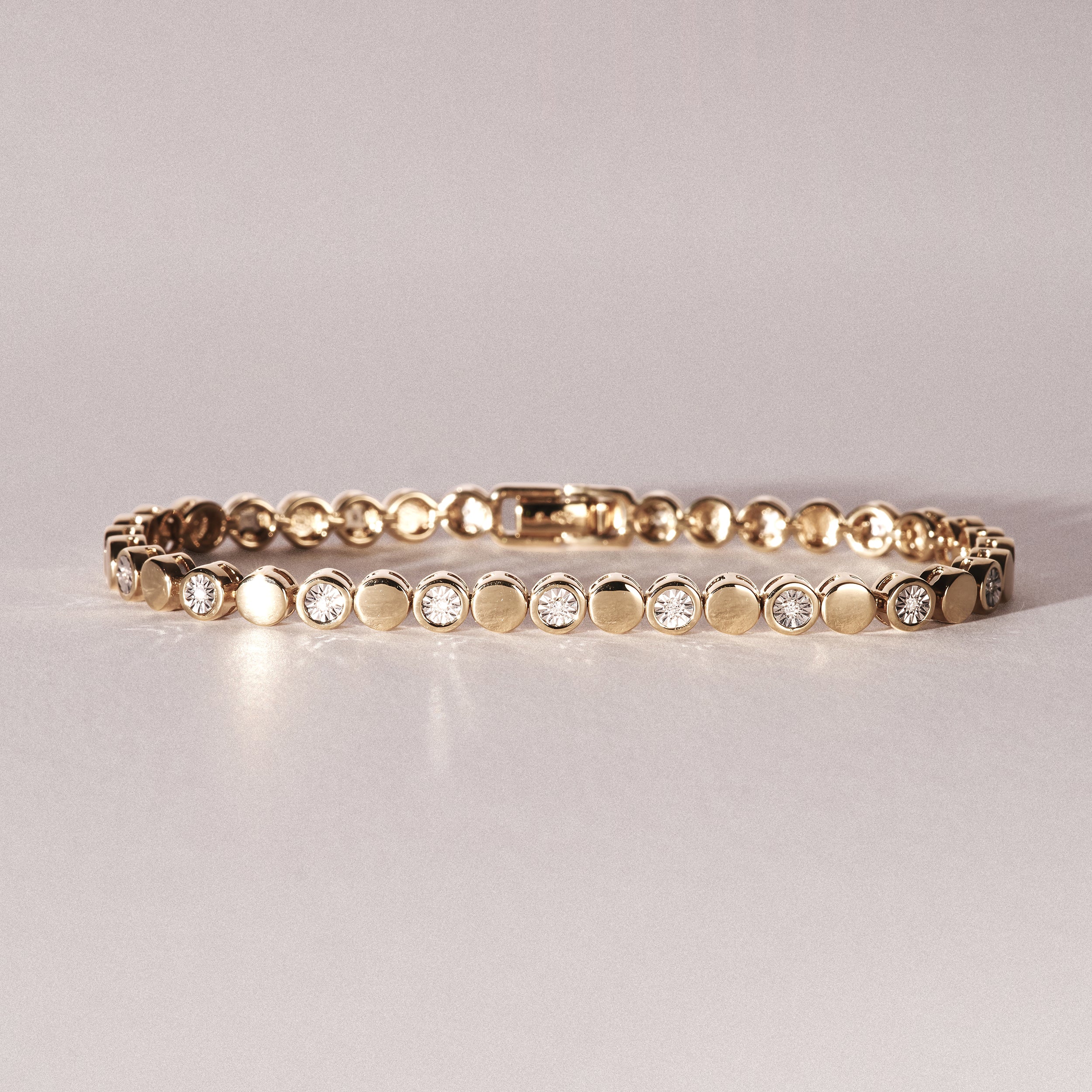 Lab Diamond Tennis Bracelet Round Cut 0.10ct H/SI 18K Gold Vermeil - Image 7