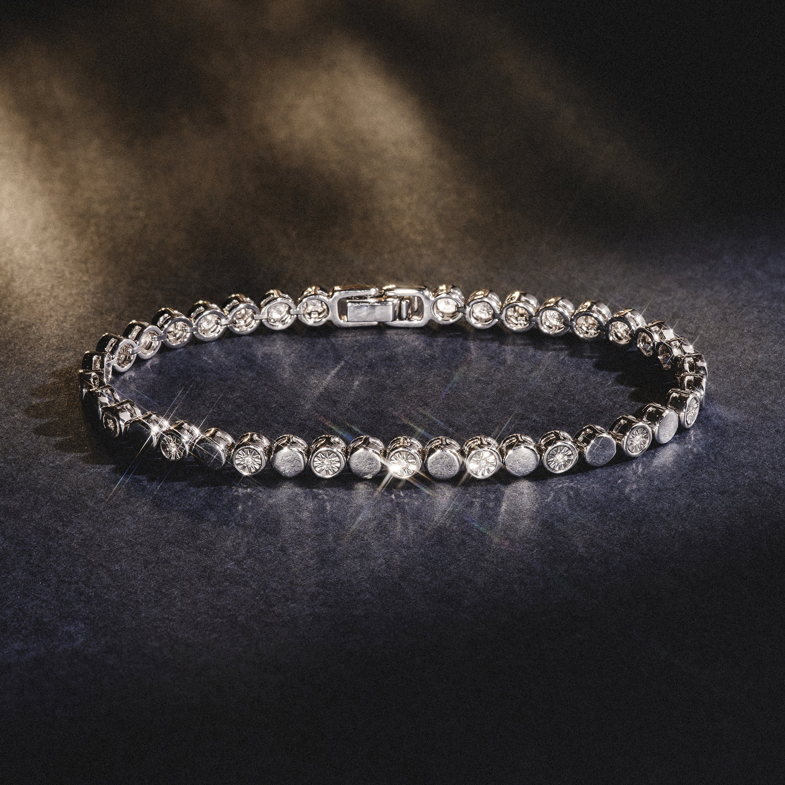 Lab Diamond Tennis Bracelet Round Cut 0.10ct H/SI Silver - Image 5