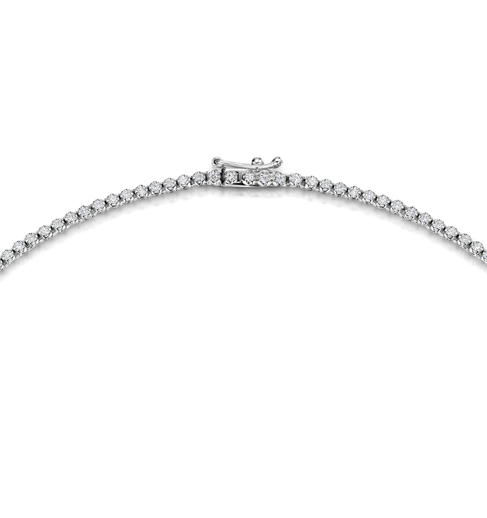 Lab Diamond Tennis Necklace 3ct H/Si Quality in 9K White Gold - Image 5