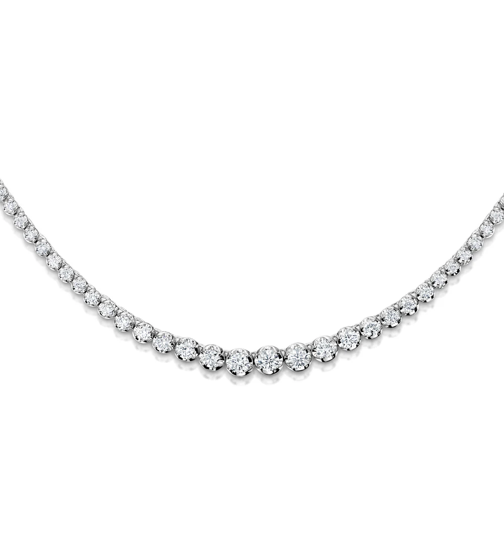 Lab Diamond Tennis Necklace 5ct H/Si Quality in 9K White Gold - Image 2