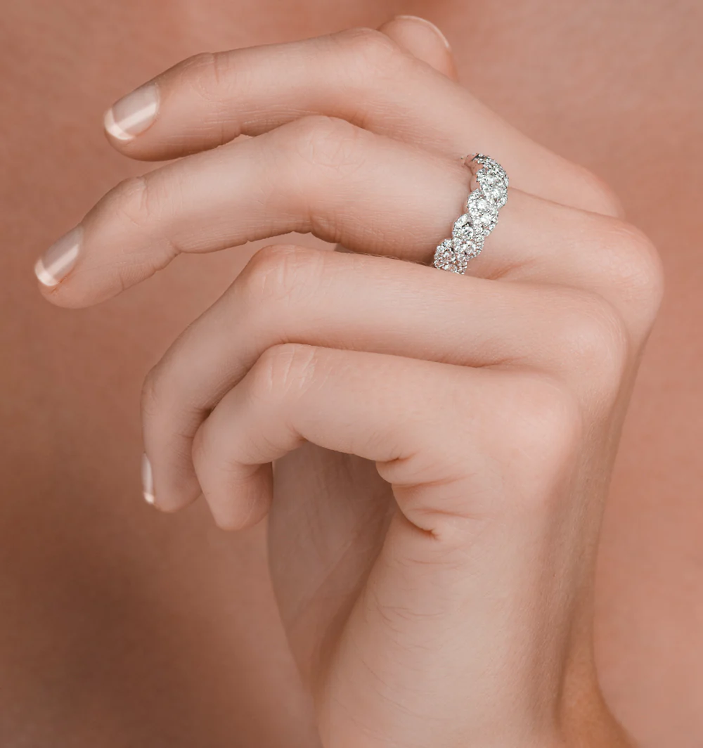 Lab Diamond Weave Ring 1CT H/Si in 9K Gold - N4545Y - Image 3