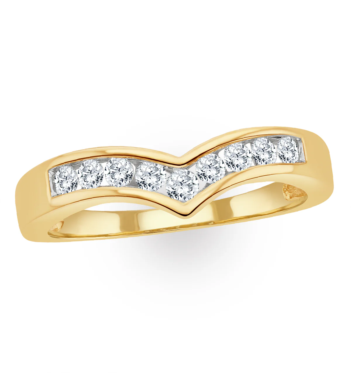 Lab Diamond Wishbone Ring 0.25ct H/Si in 9K Gold SIZES J - Image 3