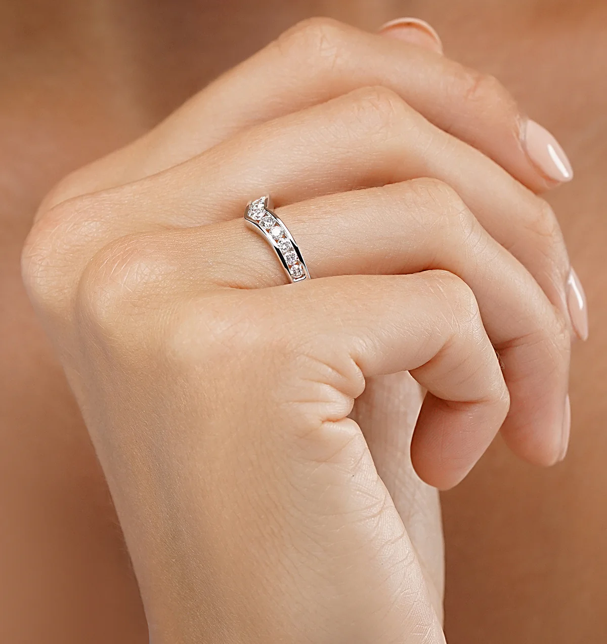 Lab Diamond Wishbone Ring 0.50ct H/Si in 9K Gold - Image 3