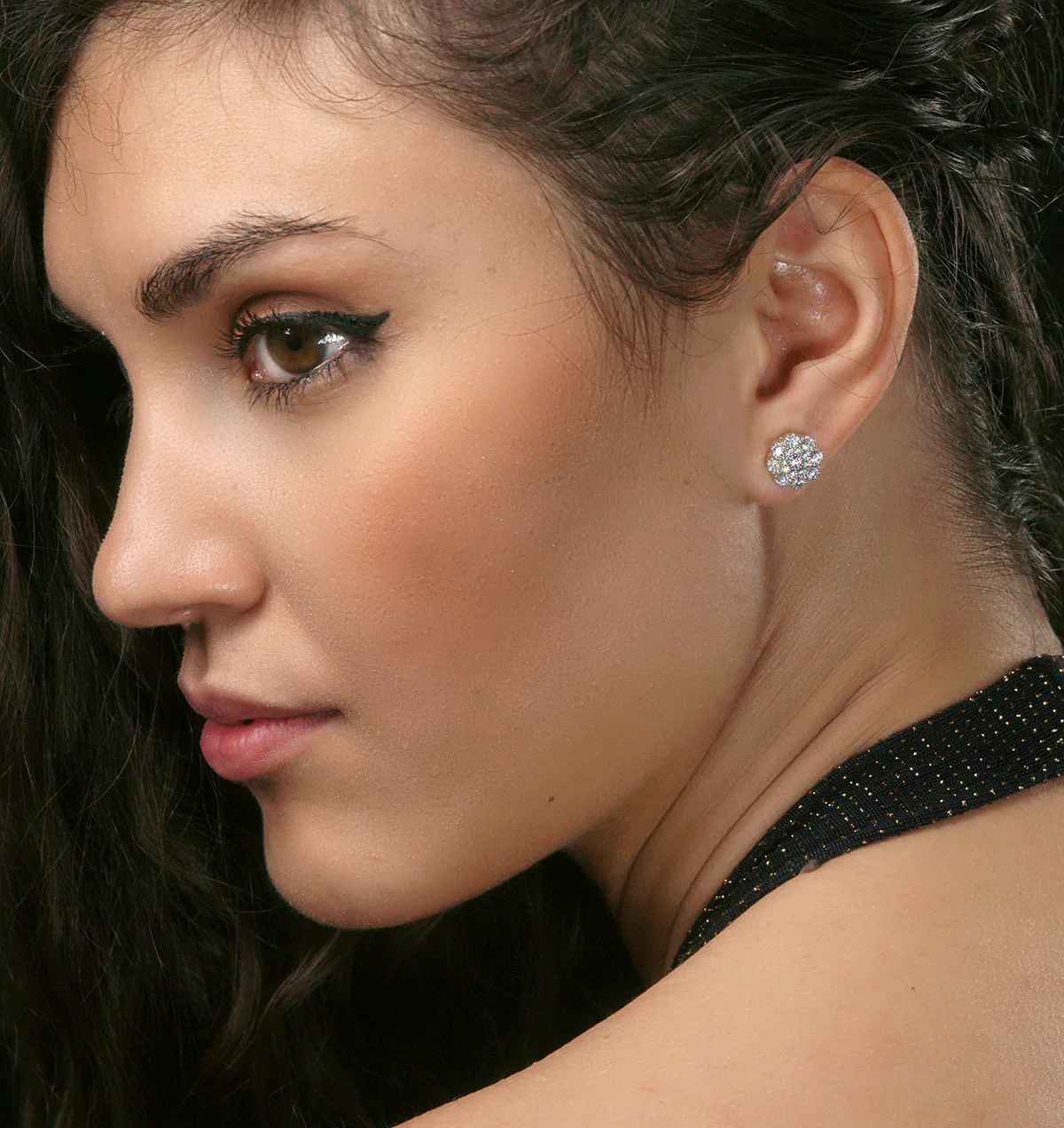 Large Lab Diamond Cluster Earrings 1.00ct H/Si in 9K White Gold - Image 3