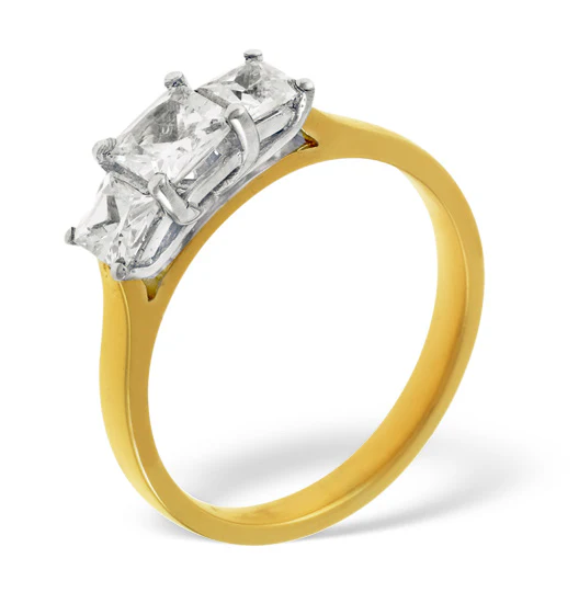 Lauren 18K Gold 3 Stone Diamond Ring 0.50CT H/SI - Image 3