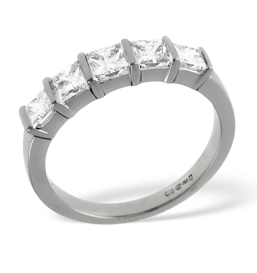 Lauren 18K White Gold 5 Stone Diamond Eternity Ring 1.00CT H/SI - Image 3