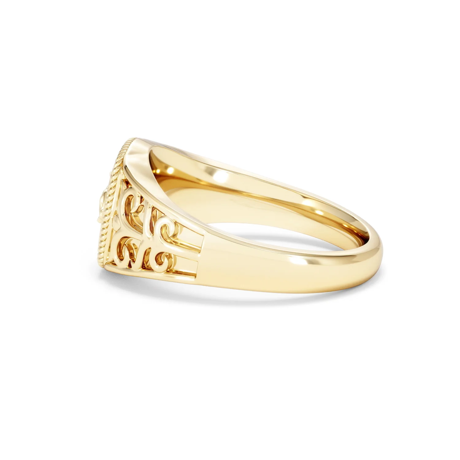 Leo Zodiac 0.01ct Lab Diamond Signet Ring in 18K Gold Vermeil - Image 65