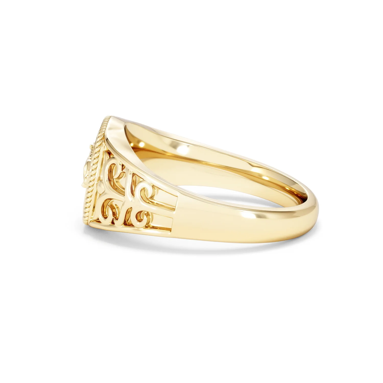 Leo Zodiac 0.01ct Lab Diamond Signet Ring in 18K Gold Vermeil - Image 66