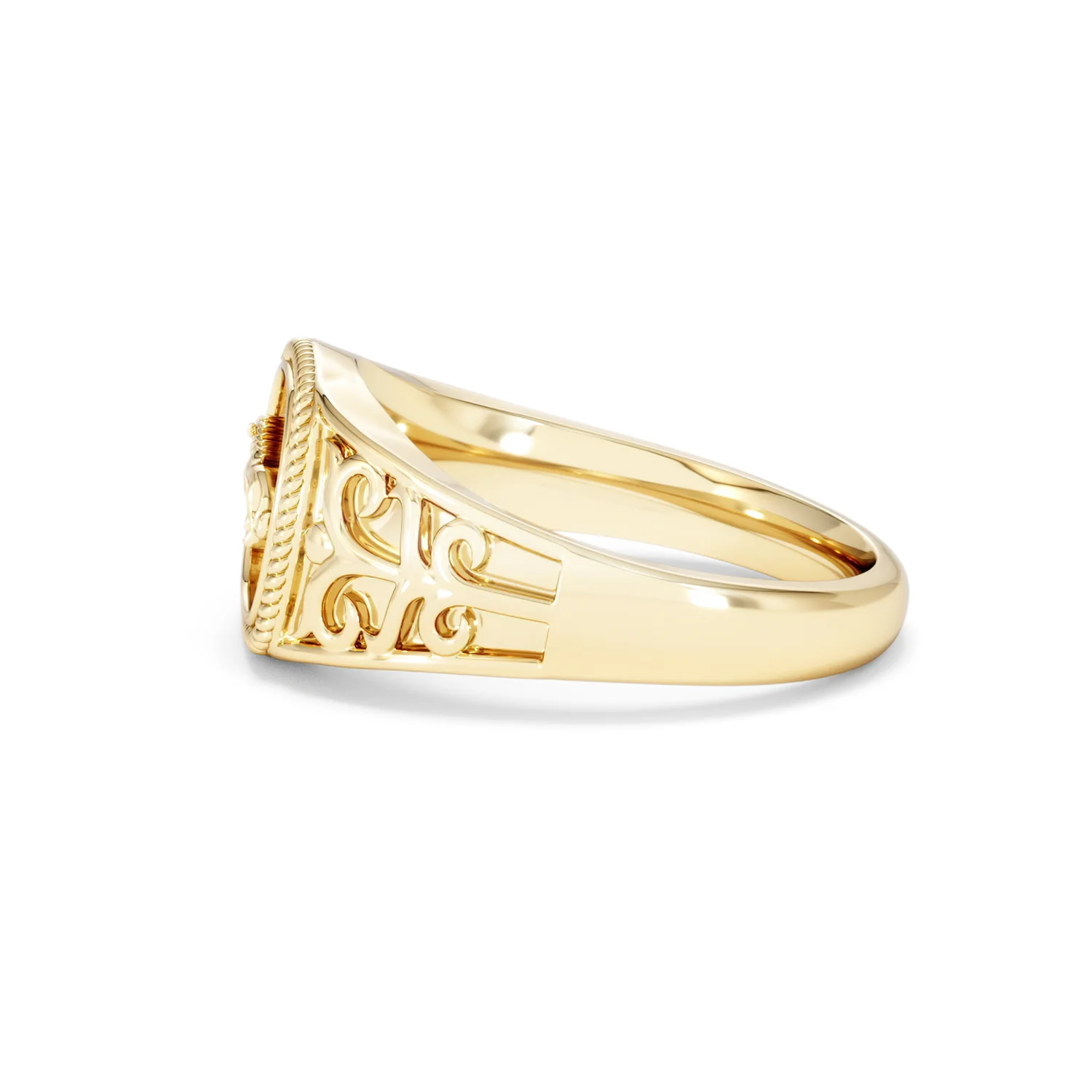 Leo Zodiac 0.01ct Lab Diamond Signet Ring in 18K Gold Vermeil - Image 68