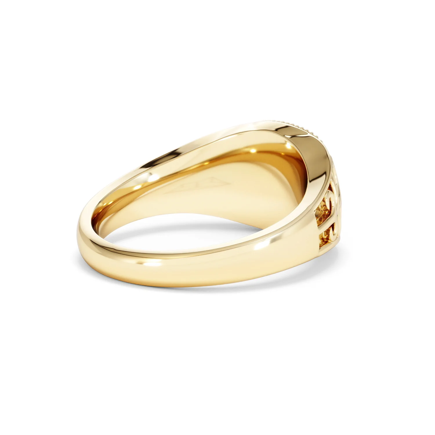 Libra Zodiac 0.01ct Lab Diamond Signet Ring in 18K Gold Vermeil - Image 37