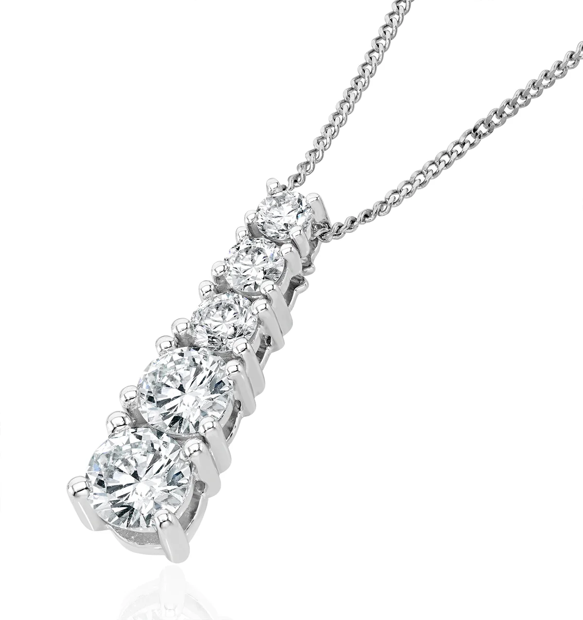 Life Journey Lab Diamond Necklace 1.00ct H/Si in 9K White Gold - Image 3