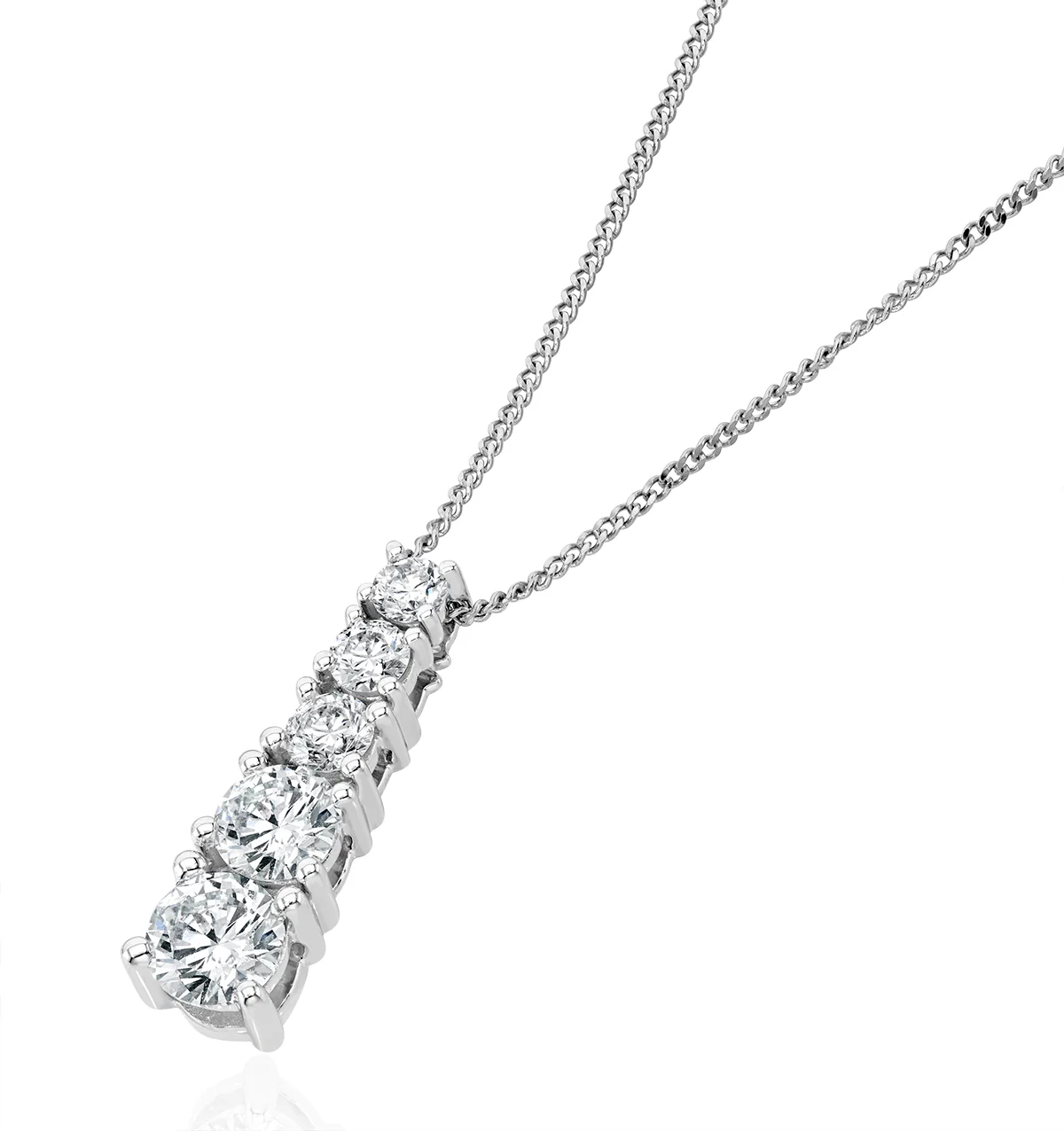 Life Journey Lab Diamond Necklace 1.00ct H/Si in 9K White Gold - Image 4