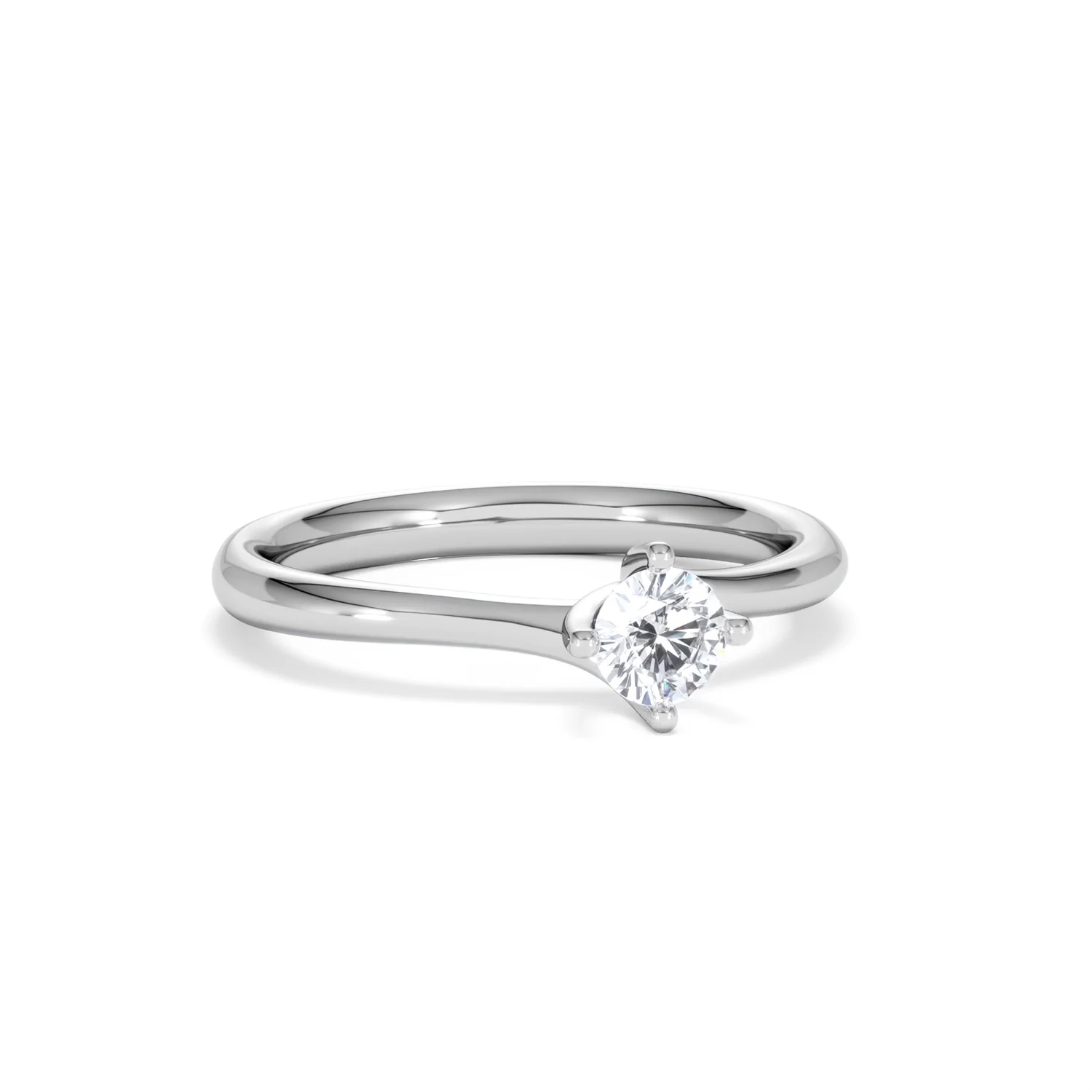 Lily Certified Lab Diamond Engagement Ring 0.33CT F/VS1 18K White Gold - Image 12
