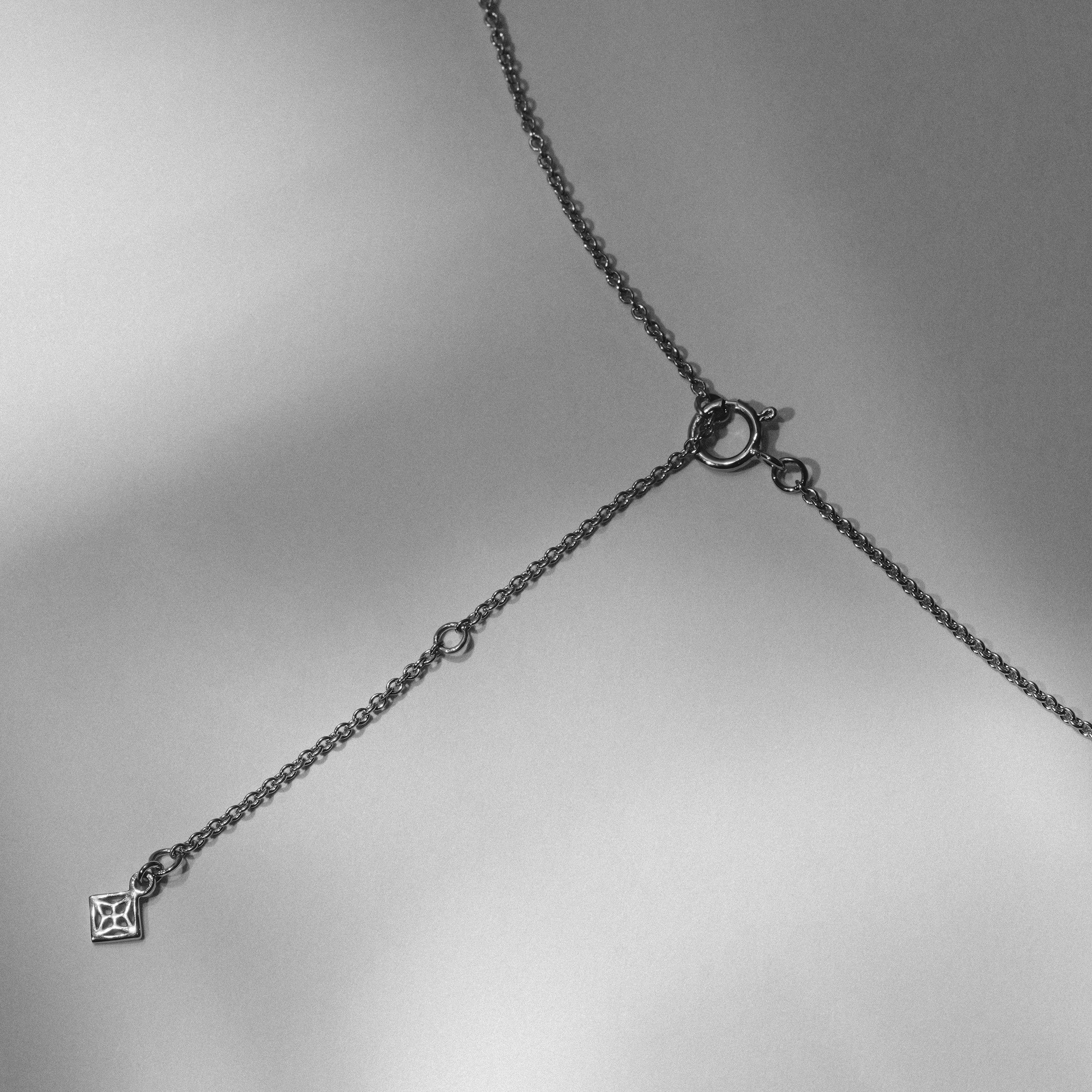 Love Letter Initial M Lab Diamond Necklace set in 9K White Gold - Image 6