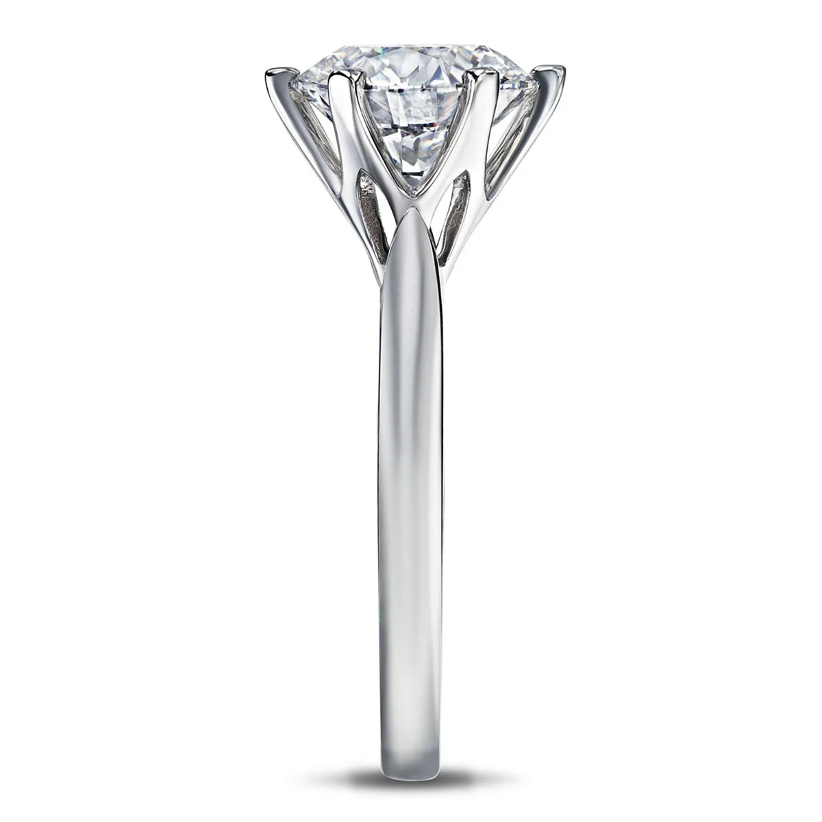 Low Set Chloe 3.00ct Lab Diamond Round Cut Engagement Ring in 18K White Gold G/VS1 - Image 5