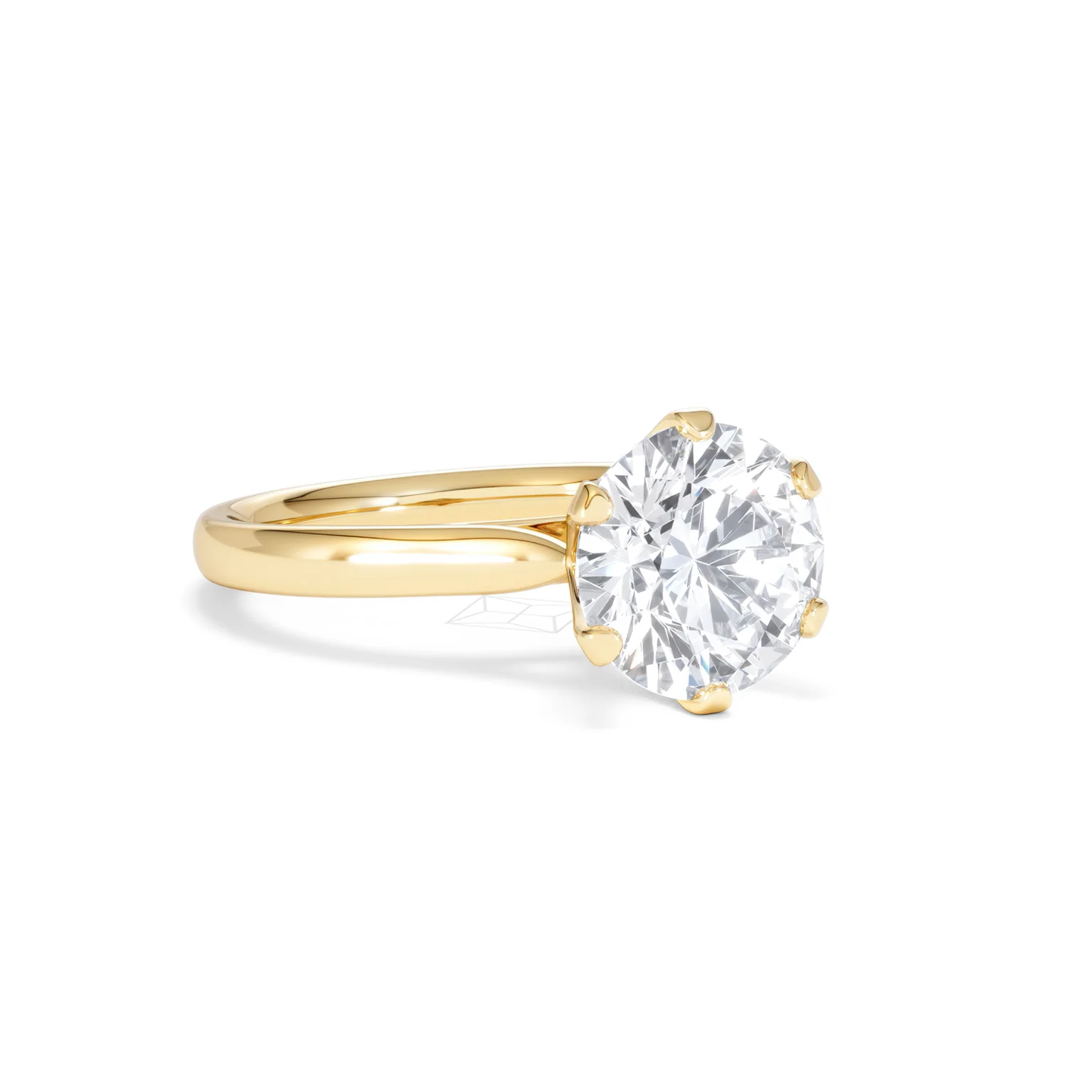 Low Set Chloe 3.00ct Lab Diamond Round Cut Engagement Ring in 18K Yellow Gold G/VS1 - Image 14