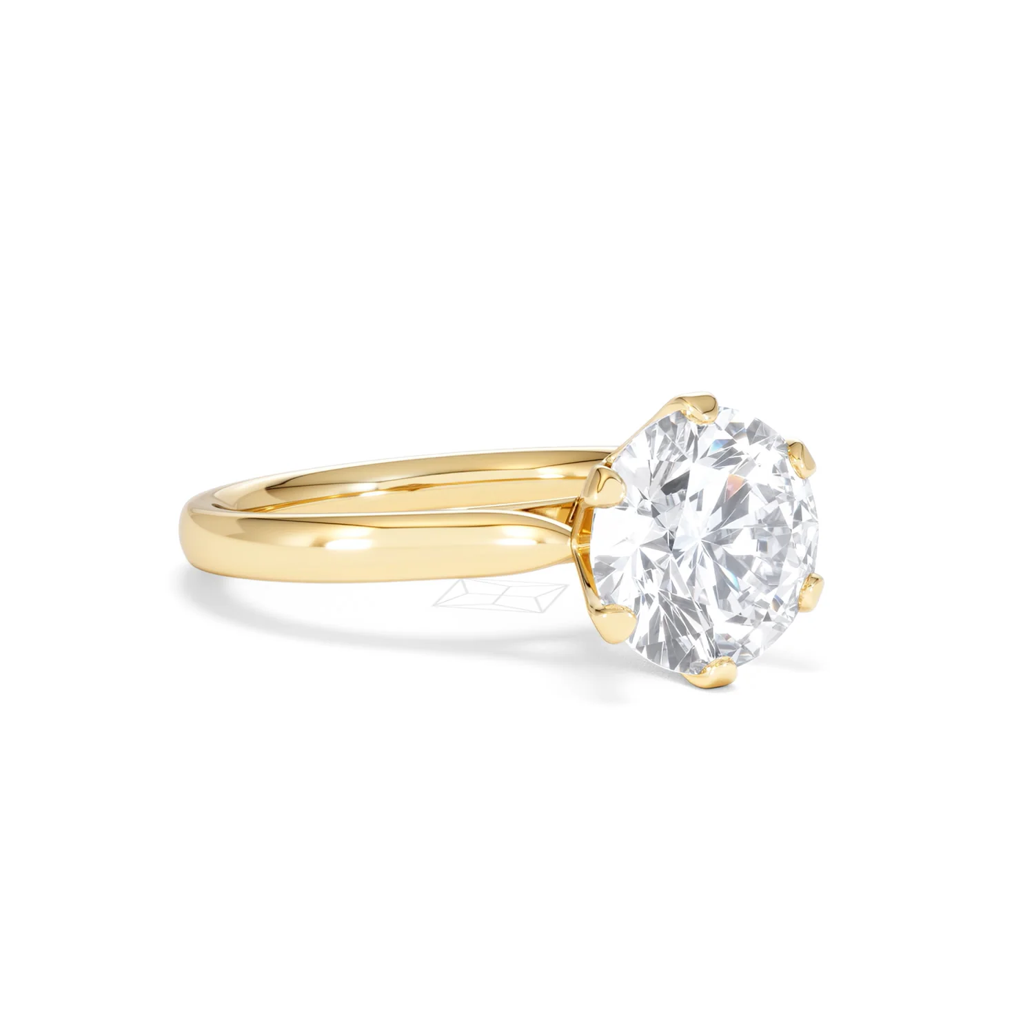 Low Set Chloe 3.00ct Lab Diamond Round Cut Engagement Ring in 18K Yellow Gold G/VS1 - Image 15