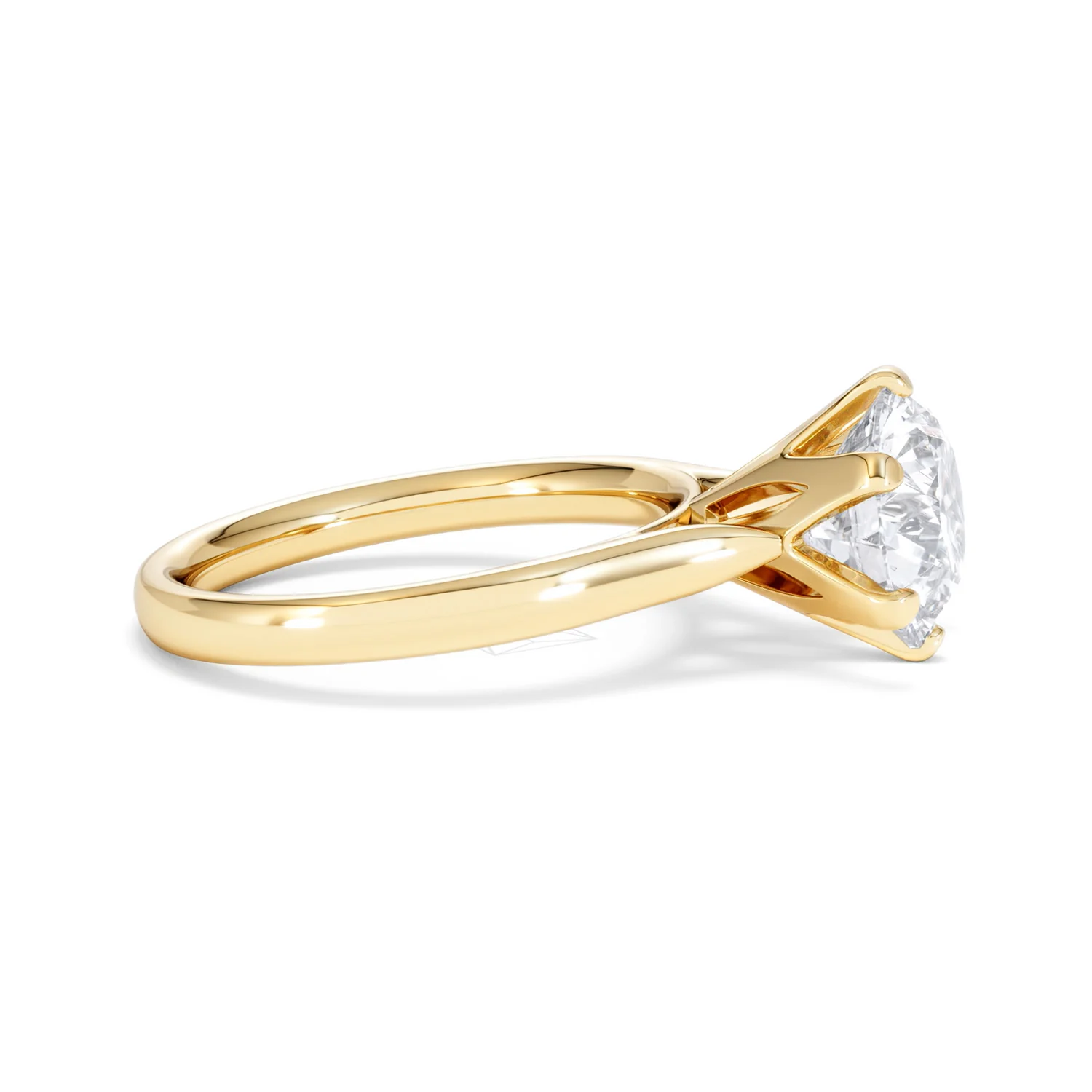 Low Set Chloe 3.00ct Lab Diamond Round Cut Engagement Ring in 18K Yellow Gold G/VS1 - Image 25
