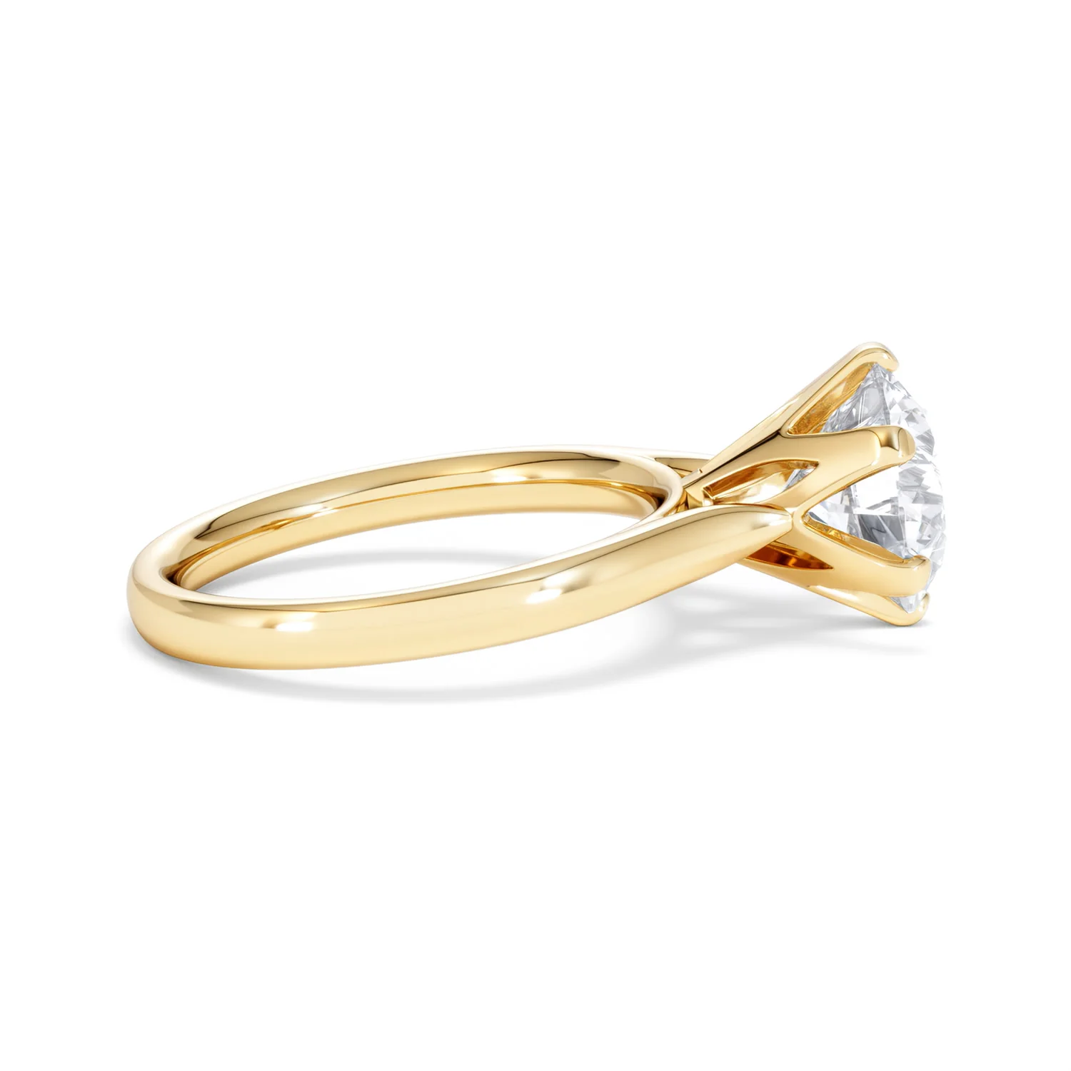Low Set Chloe 3.00ct Lab Diamond Round Cut Engagement Ring in 18K Yellow Gold G/VS1 - Image 28