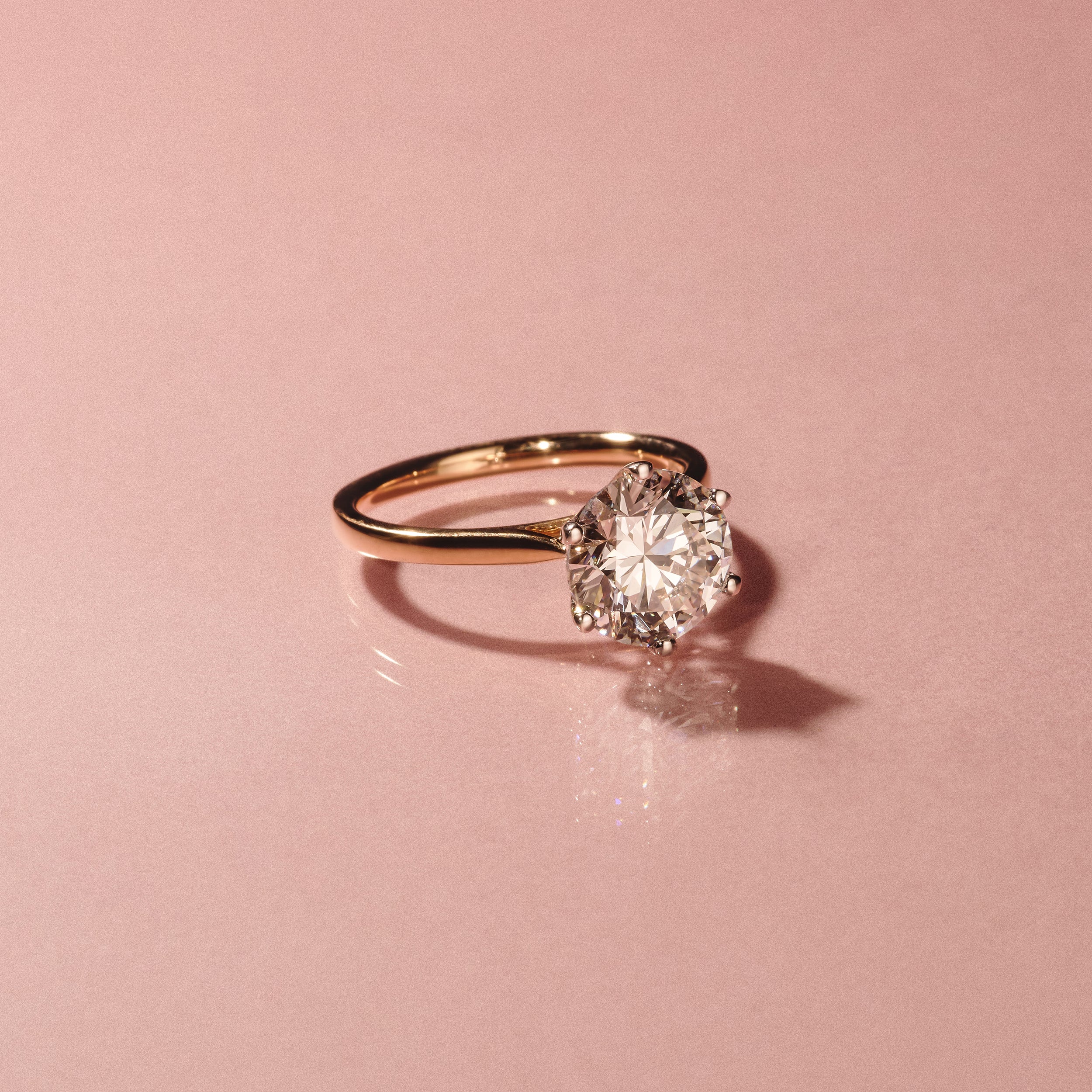 Low Set Chloe 3.00ct Lab Diamond Round Cut Engagement Ring in 18K Yellow Gold G/VS1 - Image 6