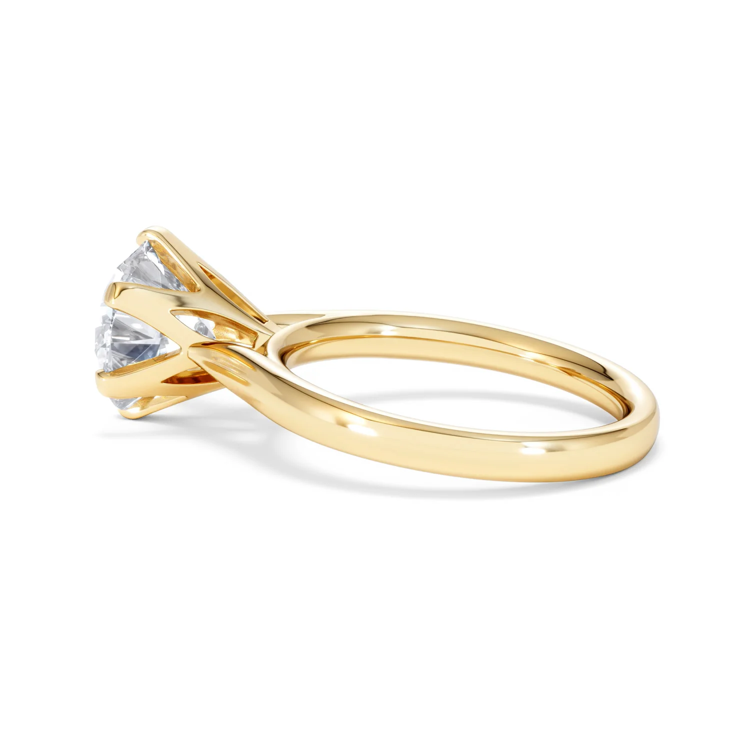 Low Set Chloe 3.00ct Lab Diamond Round Cut Engagement Ring in 18K Yellow Gold G/VS1 - Image 64
