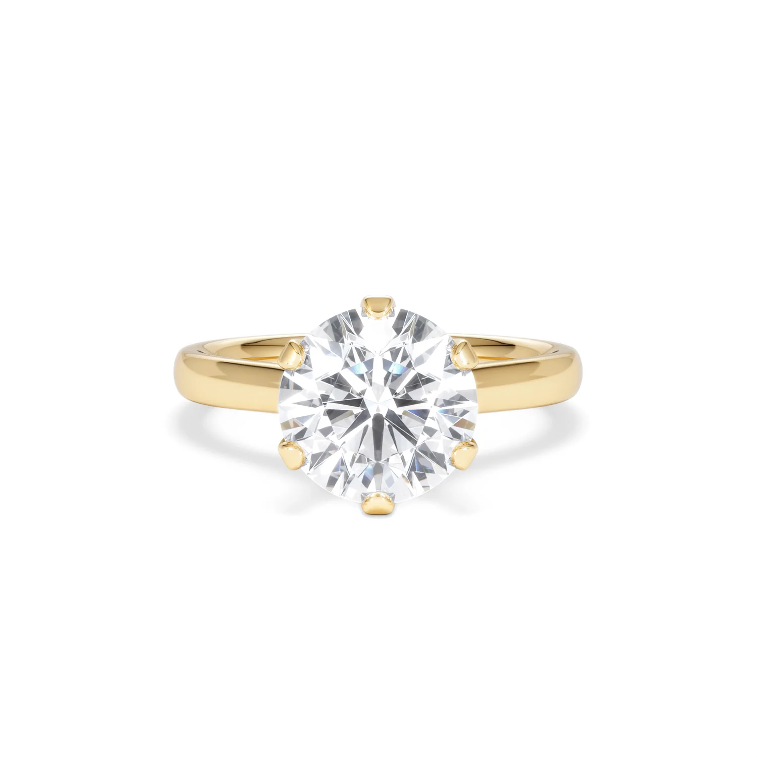 Low Set Chloe 3.00ct Lab Diamond Round Cut Engagement Ring in 18K Yellow Gold G/VS1 - Image 8