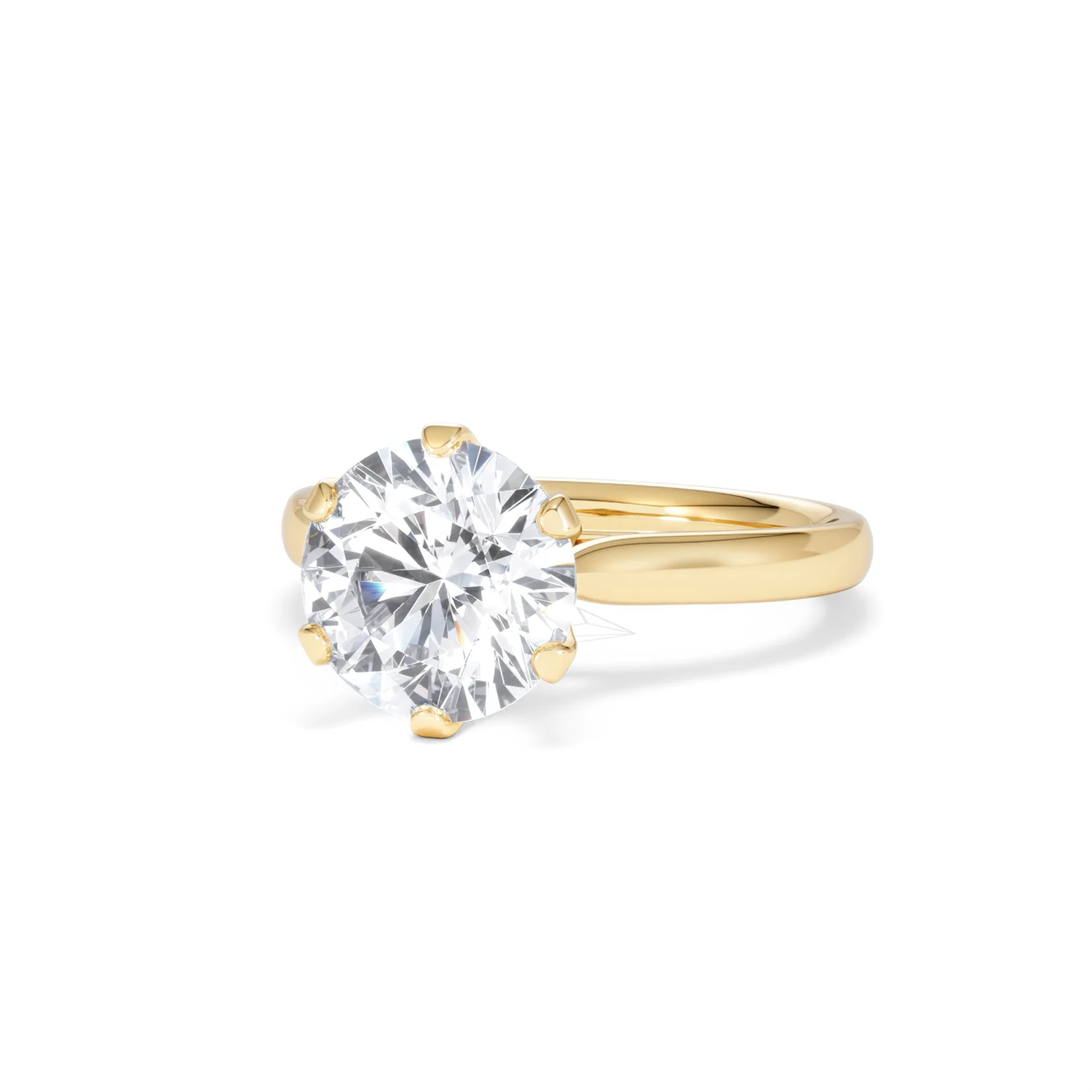Low Set Chloe 3.00ct Lab Diamond Round Cut Engagement Ring in 18K Yellow Gold G/VS1 - Image 84