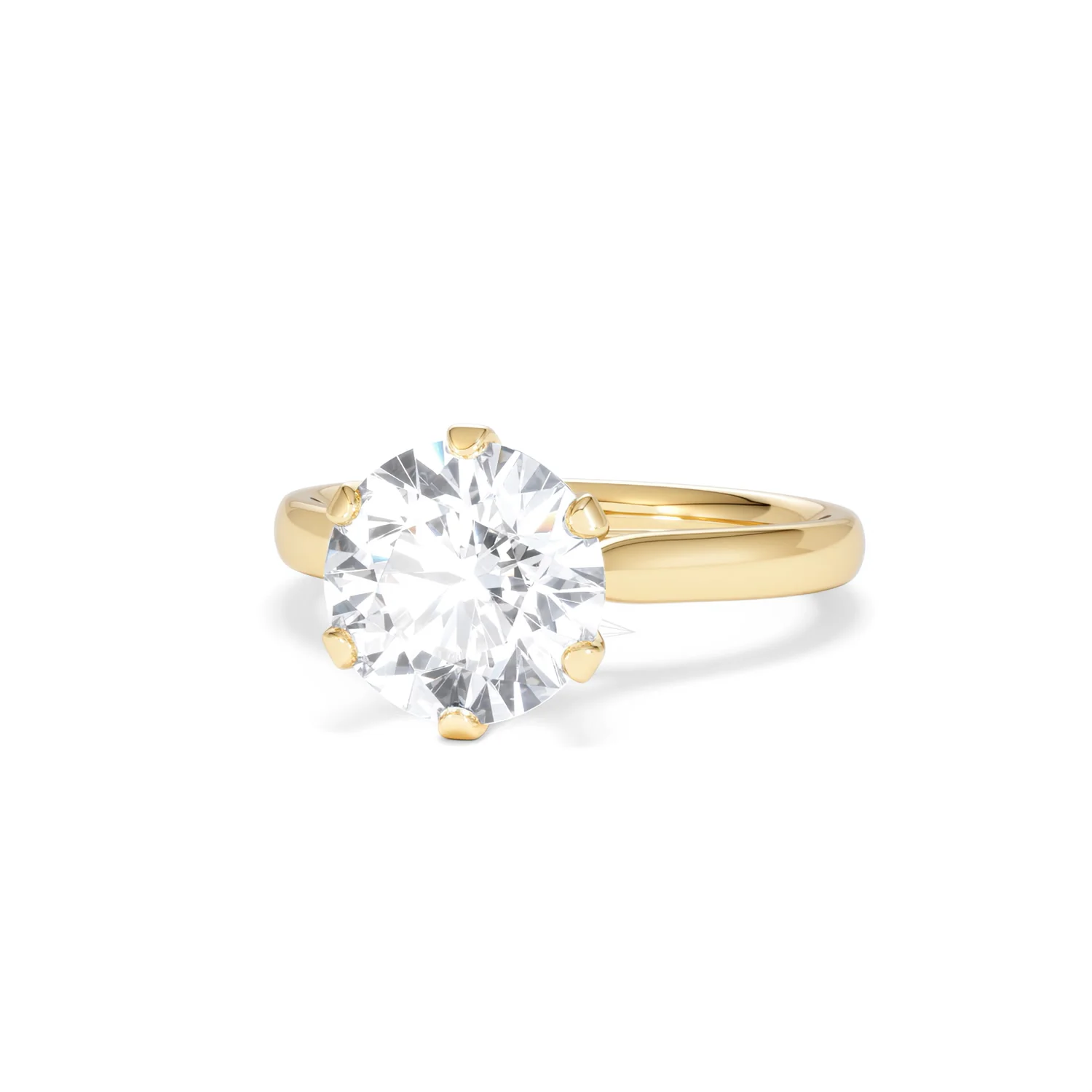 Low Set Chloe 3.00ct Lab Diamond Round Cut Engagement Ring in 18K Yellow Gold G/VS1 - Image 85