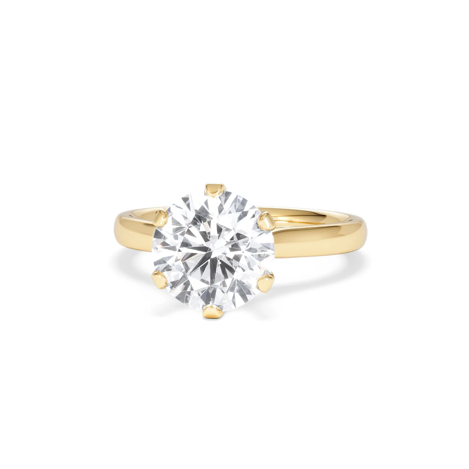 Low Set Chloe 3.00ct Lab Diamond Round Cut Engagement Ring in 18K Yellow Gold G/VS1 - Image 86