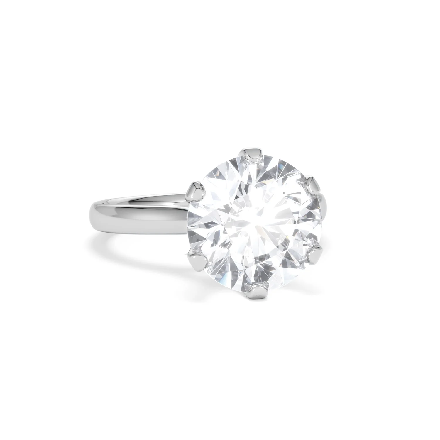 Low Set Chloe 5.00ct Lab Diamond Round Cut Engagement Ring in 18K White Gold G/VS1 - Image 12