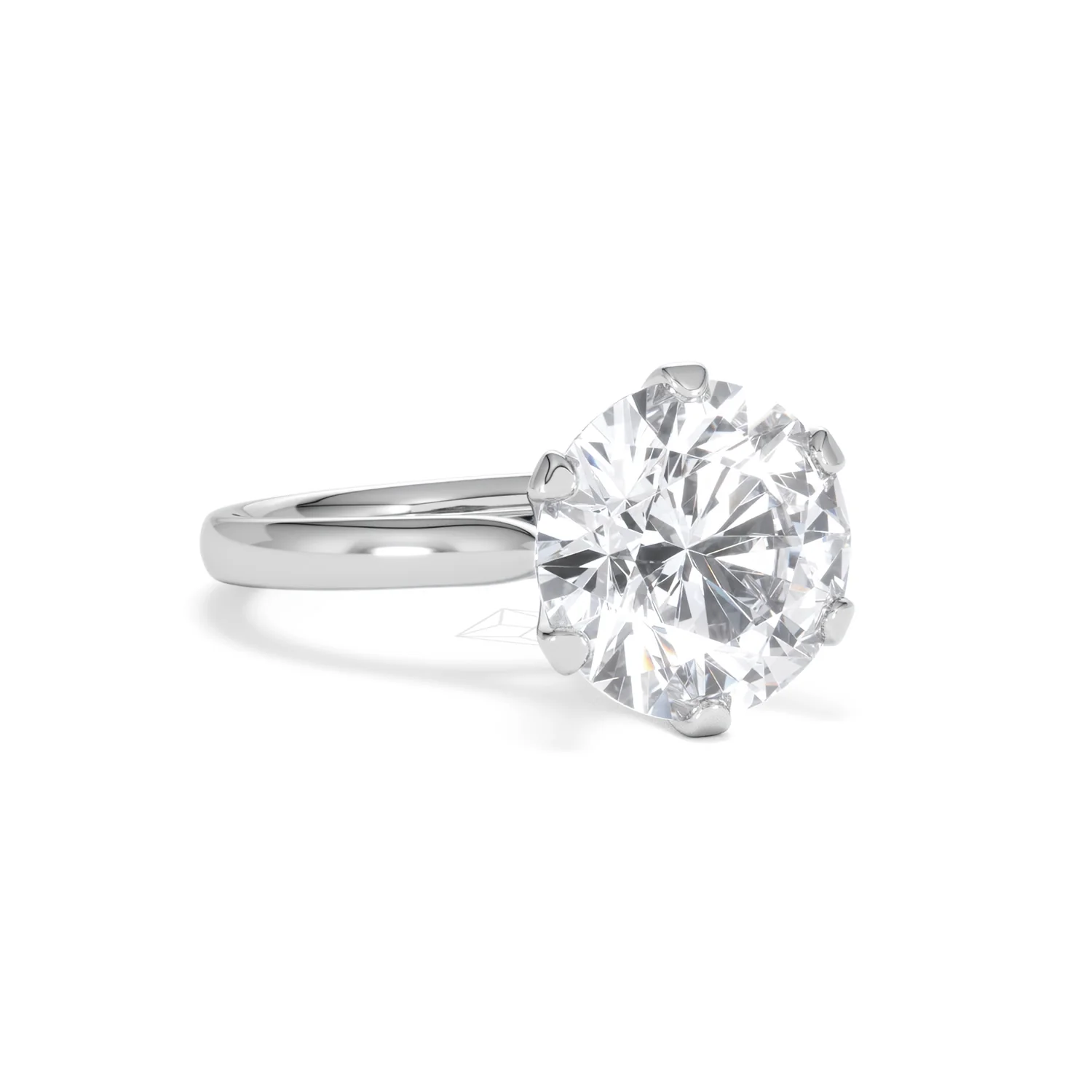 Low Set Chloe 5.00ct Lab Diamond Round Cut Engagement Ring in 18K White Gold G/VS1 - Image 14