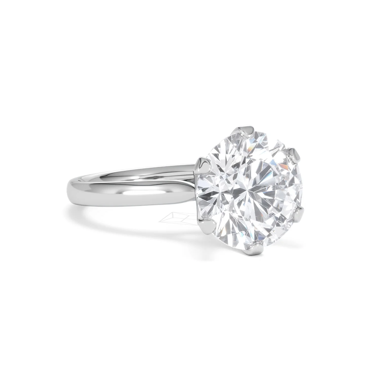 Low Set Chloe 5.00ct Lab Diamond Round Cut Engagement Ring in 18K White Gold G/VS1 - Image 15