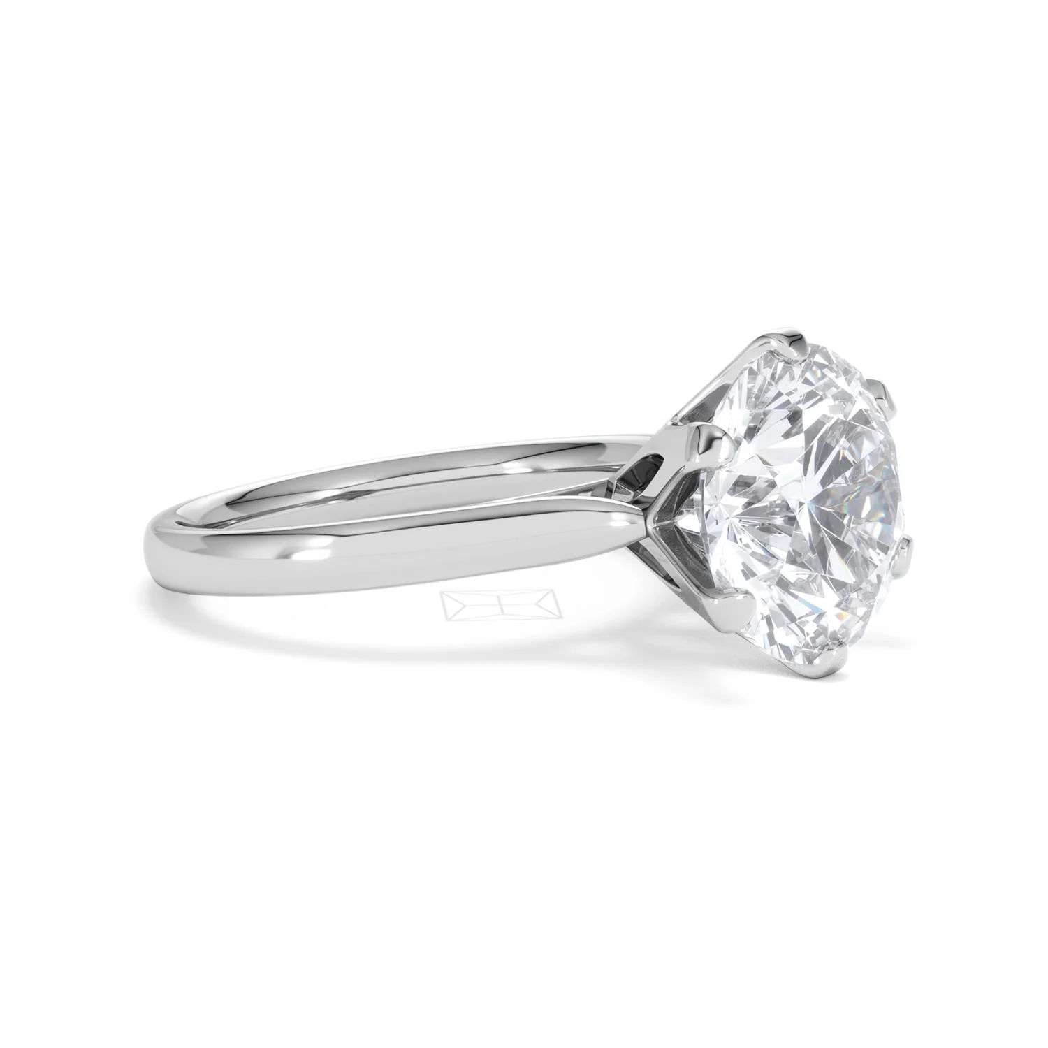 Low Set Chloe 5.00ct Lab Diamond Round Cut Engagement Ring in 18K White Gold G/VS1 - Image 20