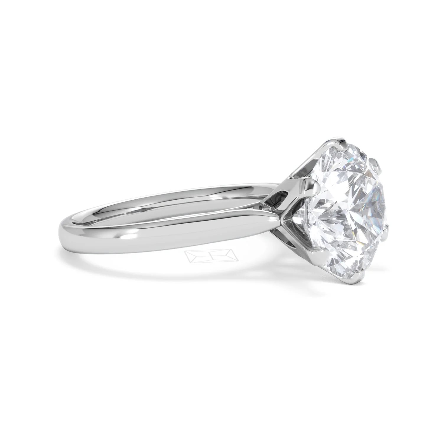 Low Set Chloe 5.00ct Lab Diamond Round Cut Engagement Ring in 18K White Gold G/VS1 - Image 21
