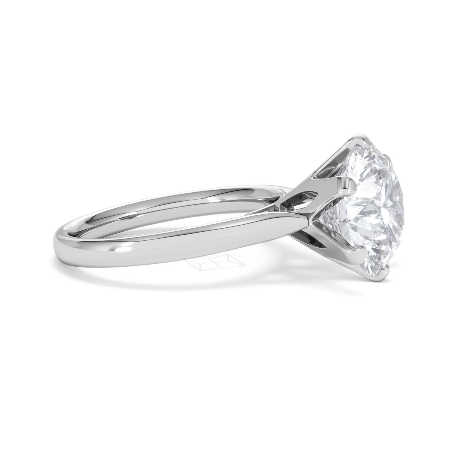 Low Set Chloe 5.00ct Lab Diamond Round Cut Engagement Ring in 18K White Gold G/VS1 - Image 24