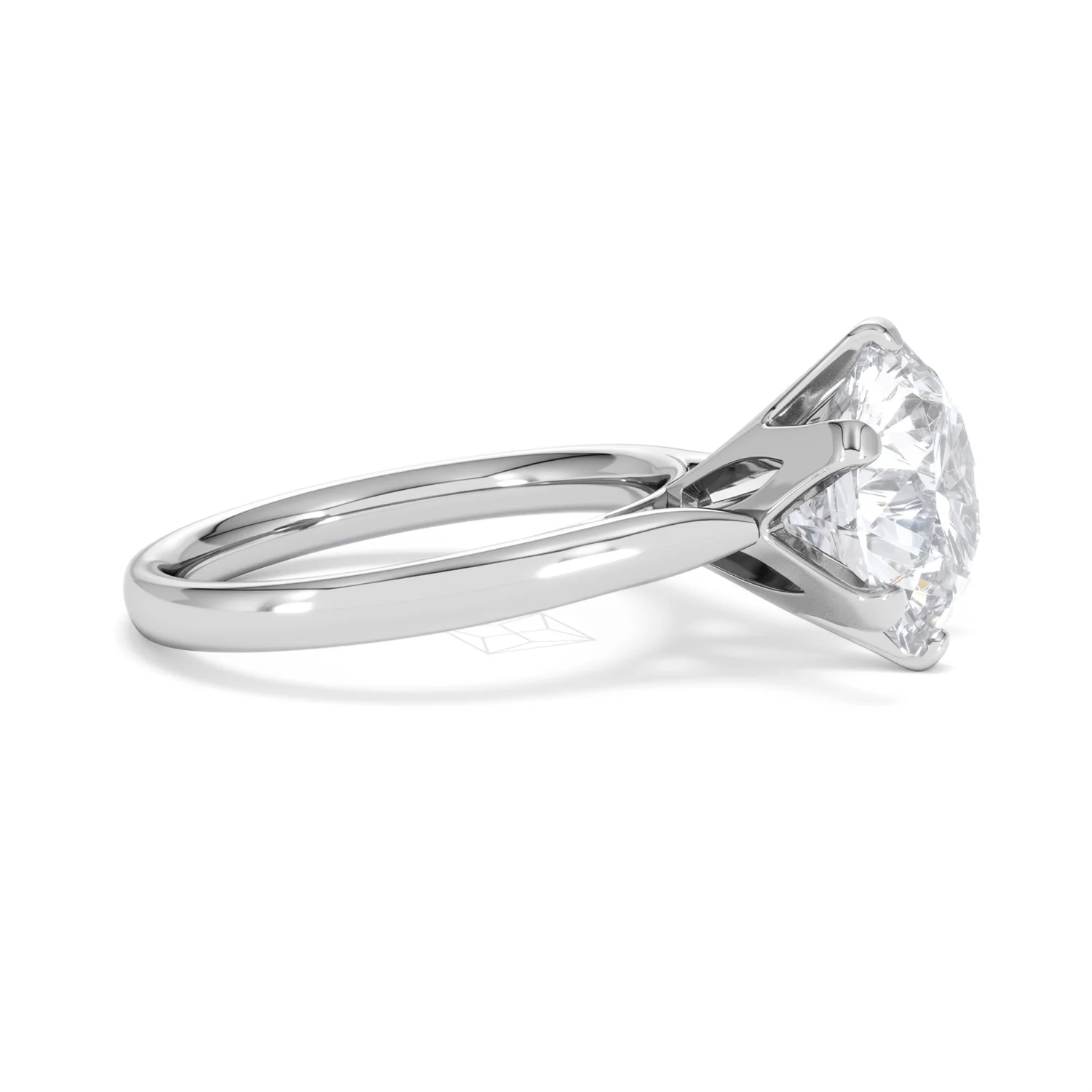 Low Set Chloe 5.00ct Lab Diamond Round Cut Engagement Ring in 18K White Gold G/VS1 - Image 25
