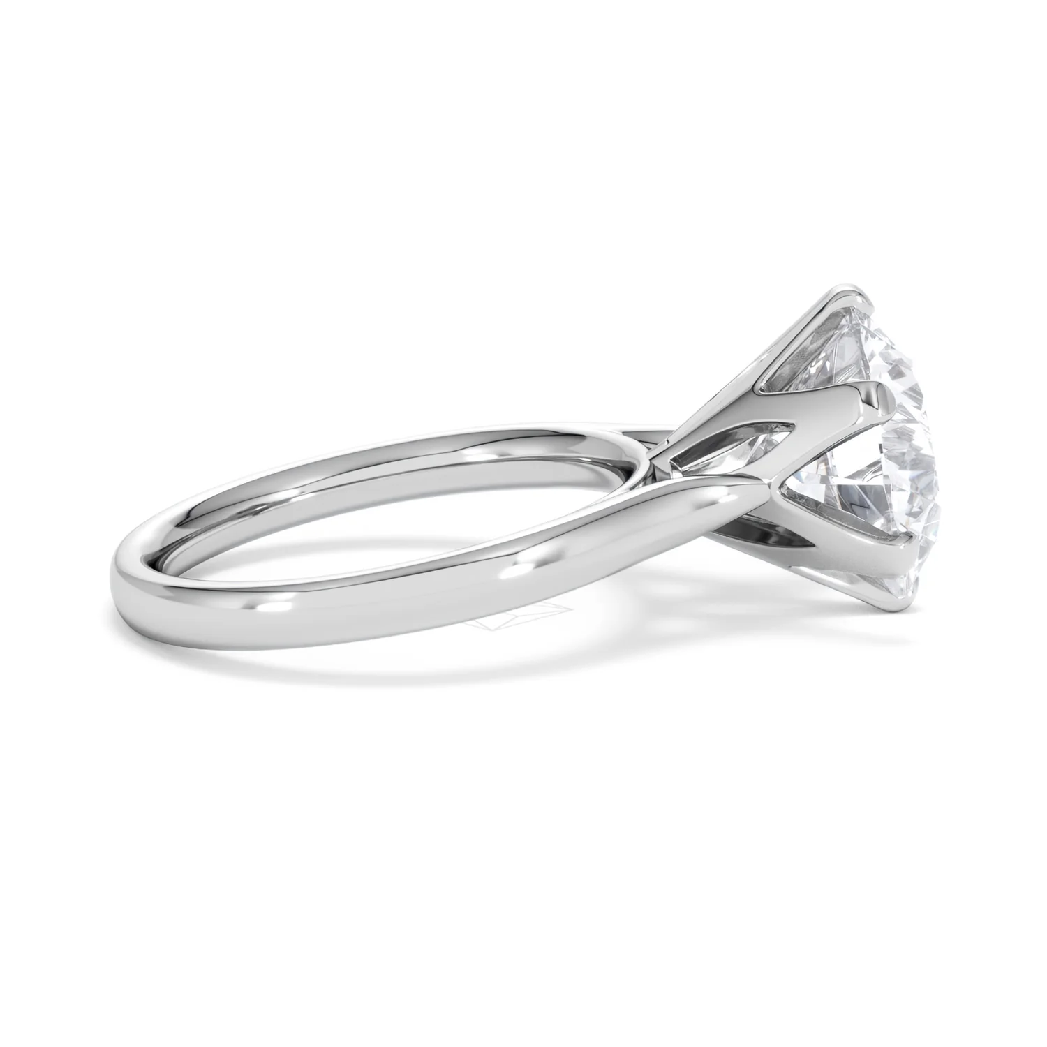 Low Set Chloe 5.00ct Lab Diamond Round Cut Engagement Ring in 18K White Gold G/VS1 - Image 29