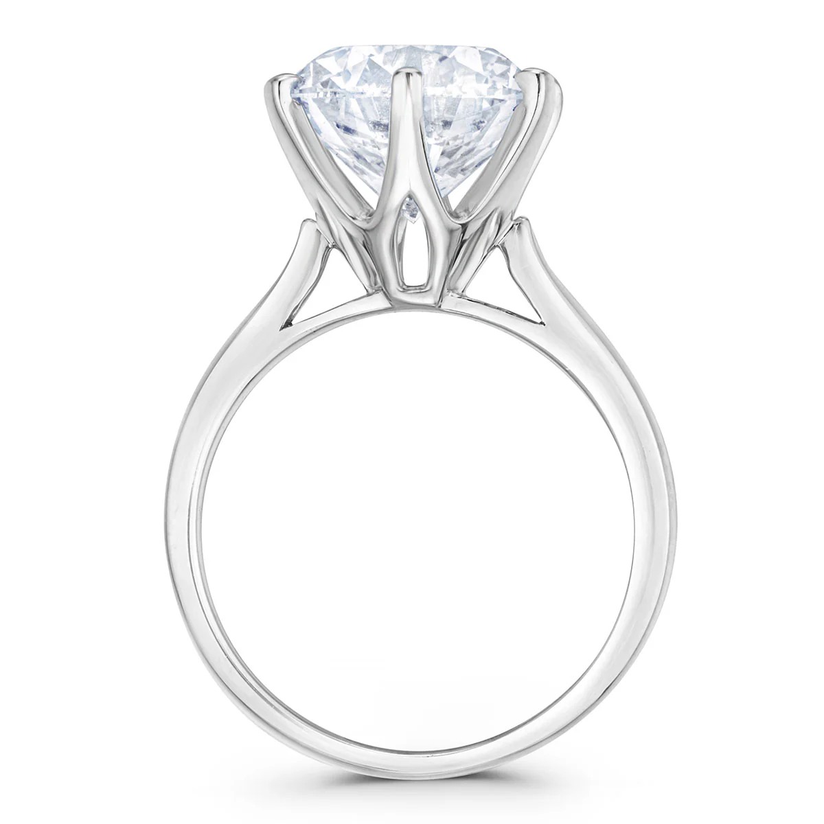 Low Set Chloe 5.00ct Lab Diamond Round Cut Engagement Ring in 18K White Gold G/VS1 - Image 3
