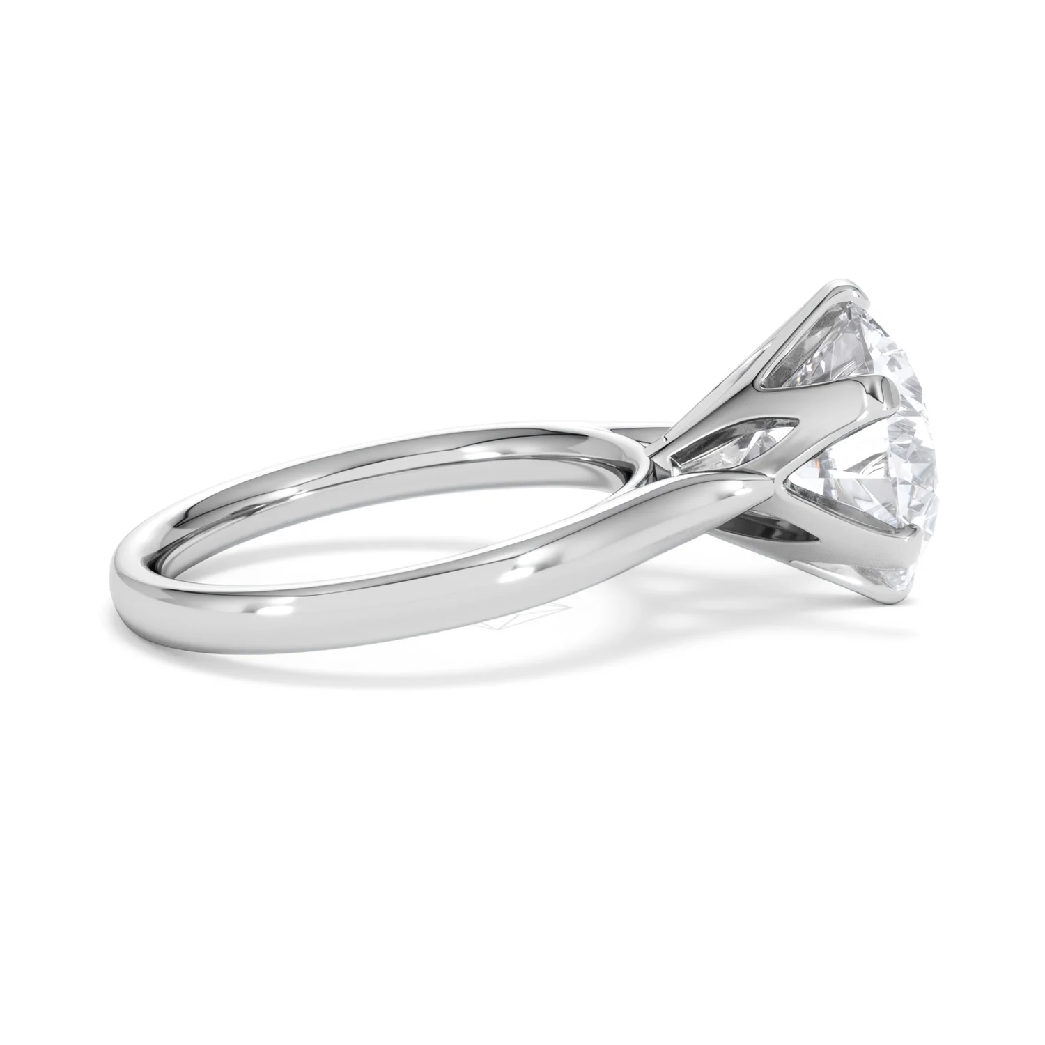 Low Set Chloe 5.00ct Lab Diamond Round Cut Engagement Ring in 18K White Gold G/VS1 - Image 30