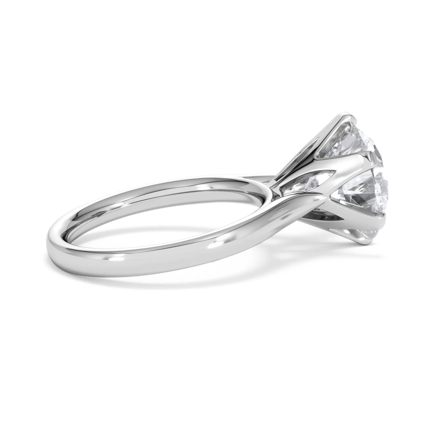Low Set Chloe 5.00ct Lab Diamond Round Cut Engagement Ring in 18K White Gold G/VS1 - Image 32