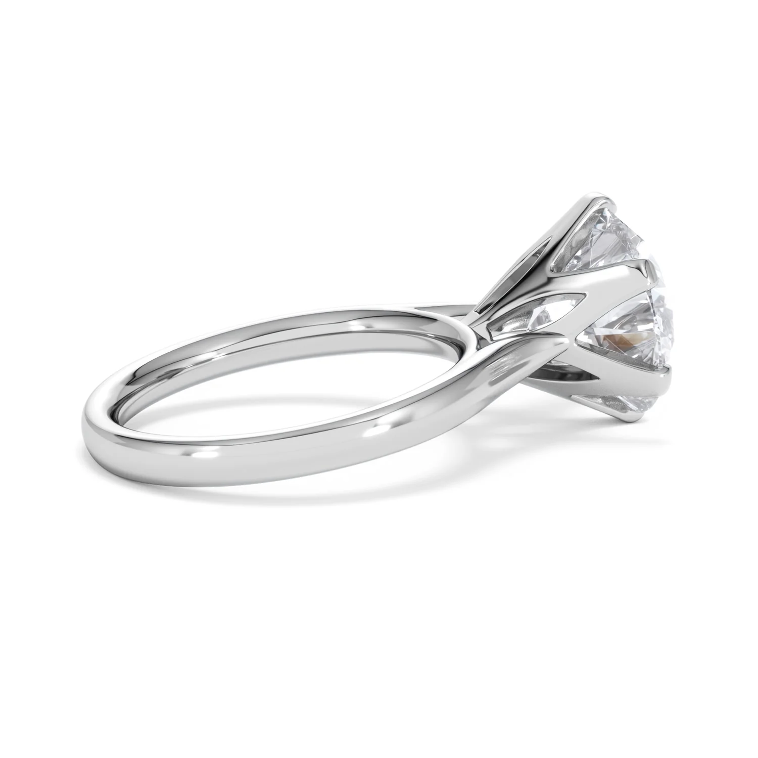 Low Set Chloe 5.00ct Lab Diamond Round Cut Engagement Ring in 18K White Gold G/VS1 - Image 33