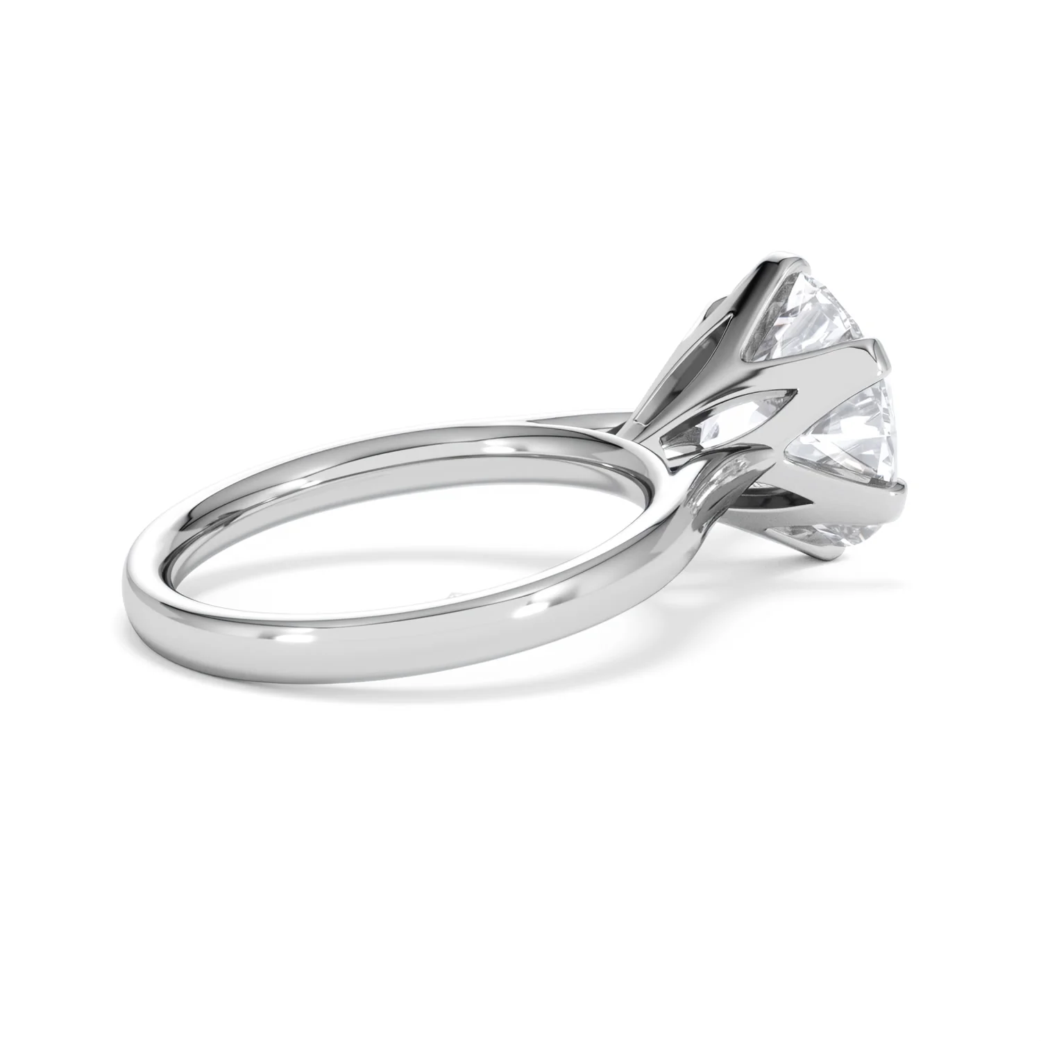 Low Set Chloe 5.00ct Lab Diamond Round Cut Engagement Ring in 18K White Gold G/VS1 - Image 36