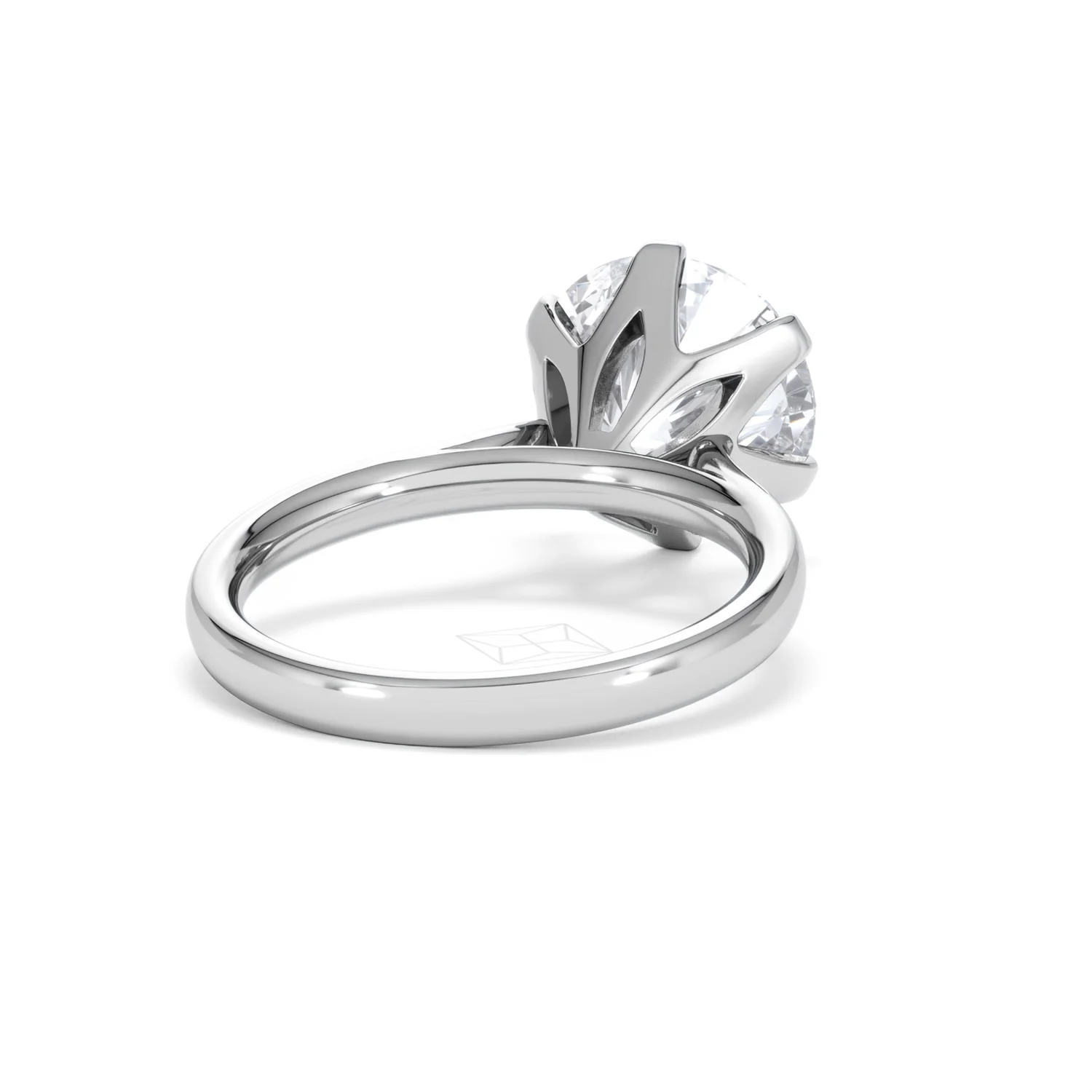 Low Set Chloe 5.00ct Lab Diamond Round Cut Engagement Ring in 18K White Gold G/VS1 - Image 44