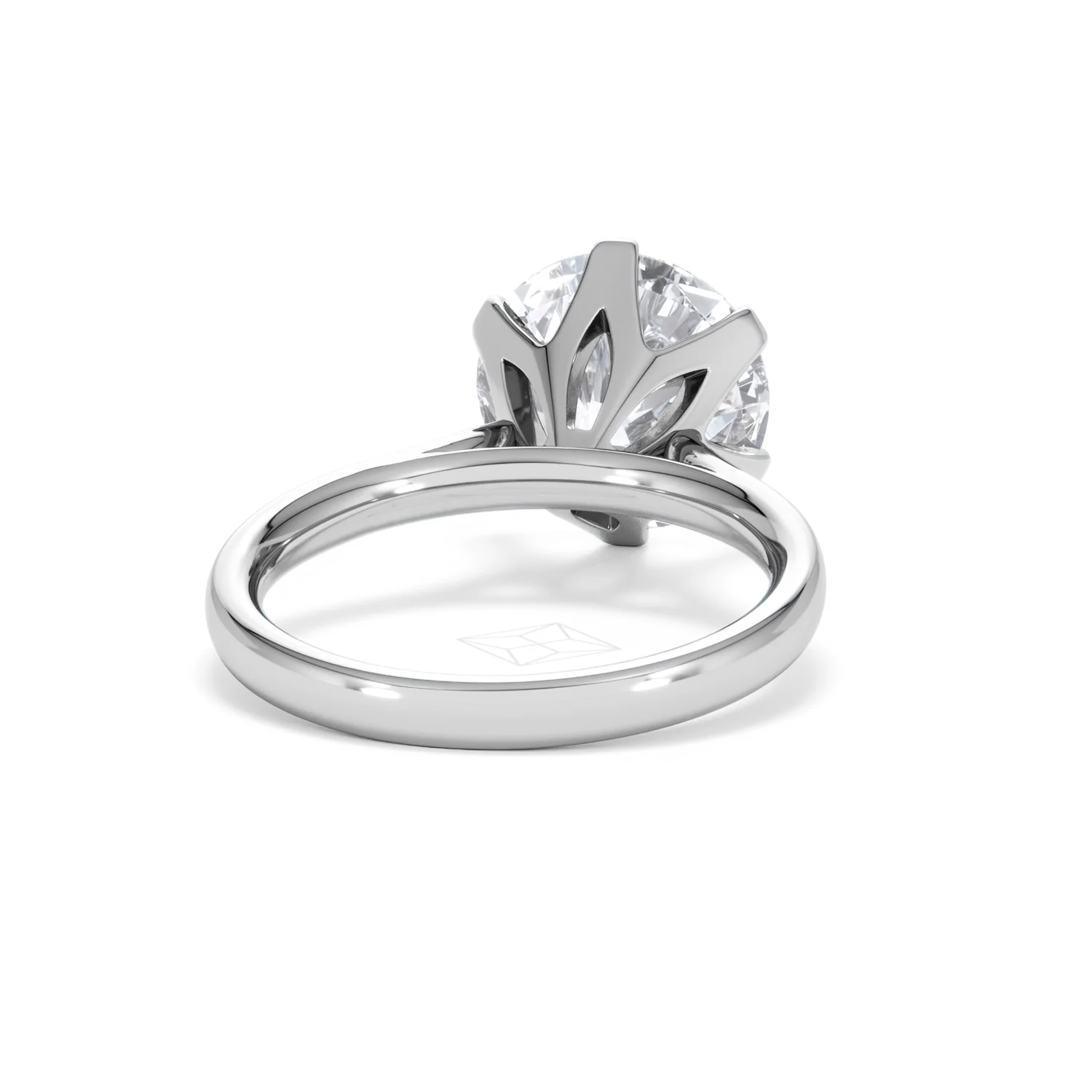 Low Set Chloe 5.00ct Lab Diamond Round Cut Engagement Ring in 18K White Gold G/VS1 - Image 46