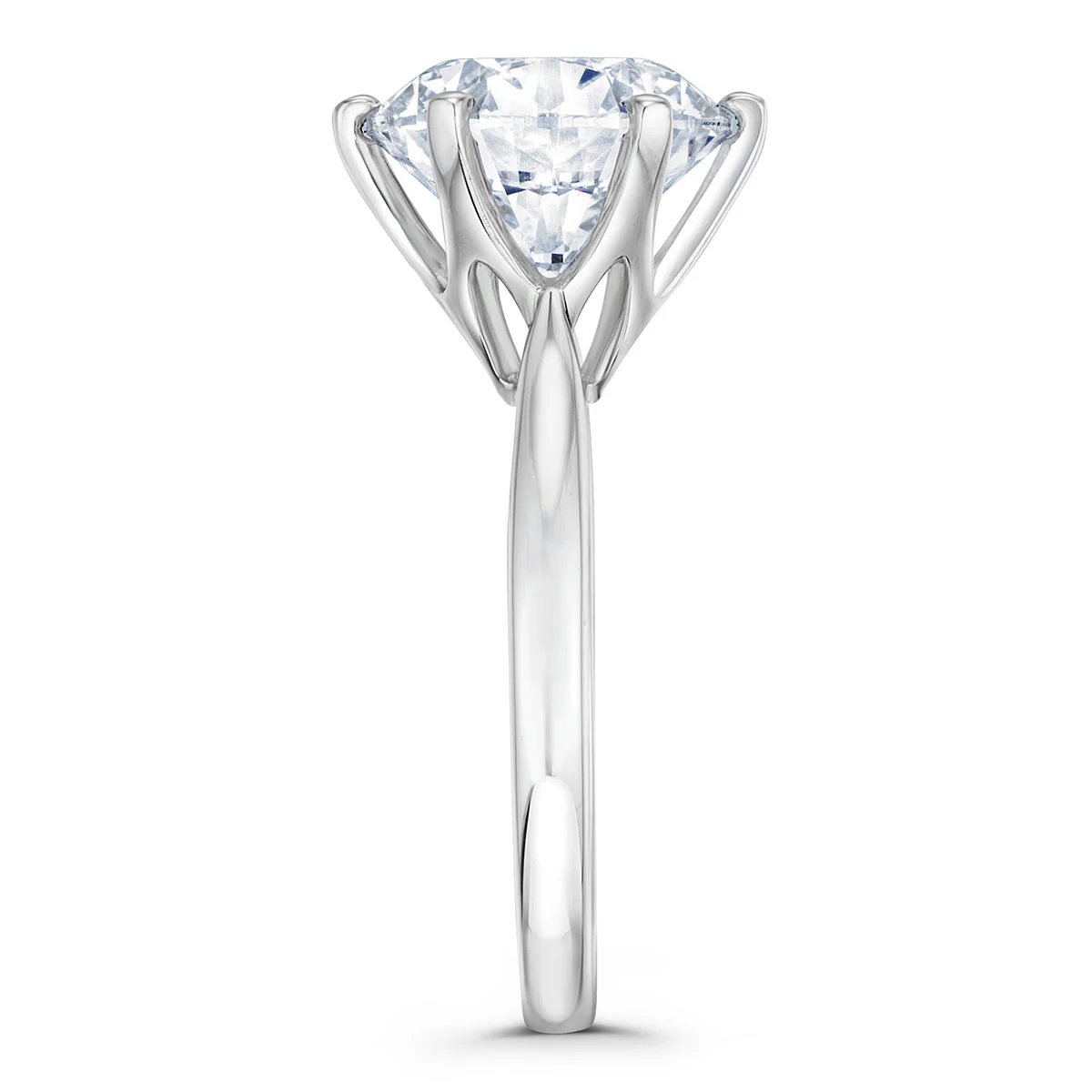 Low Set Chloe 5.00ct Lab Diamond Round Cut Engagement Ring in 18K White Gold G/VS1 - Image 5
