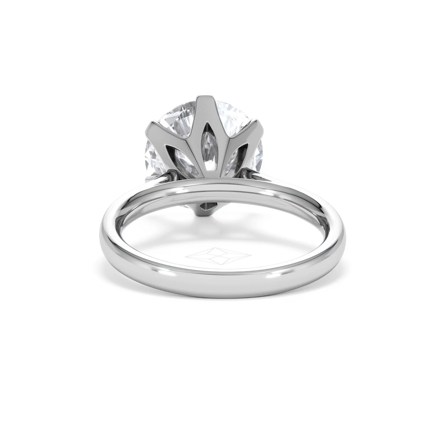 Low Set Chloe 5.00ct Lab Diamond Round Cut Engagement Ring in 18K White Gold G/VS1 - Image 50